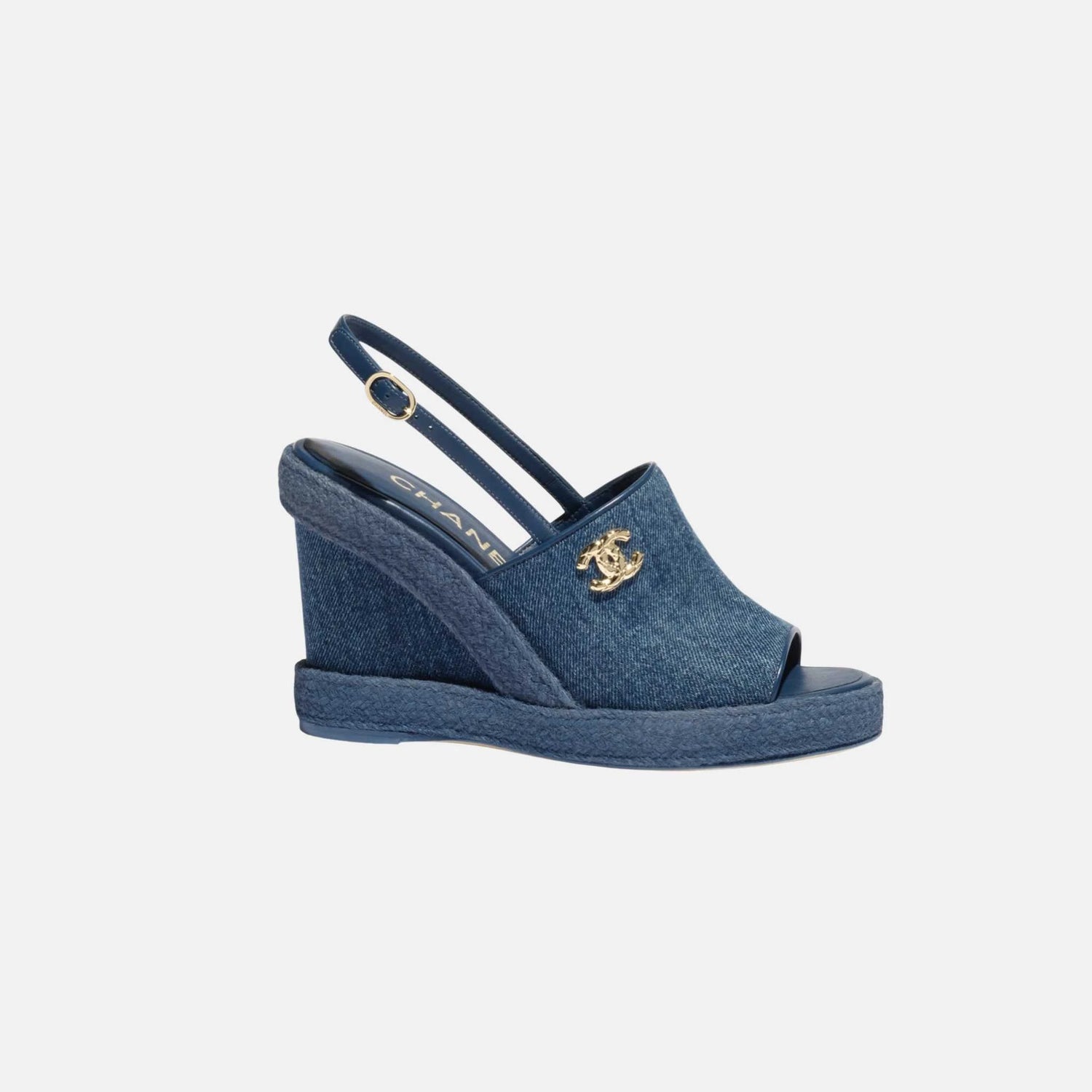 Chanel Sandals in Washed Out Denim, Side