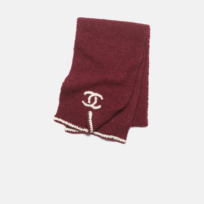 Chanel Scarf Cashmere & Alpaca Burgundy & Ecru — Coco Neige 2026