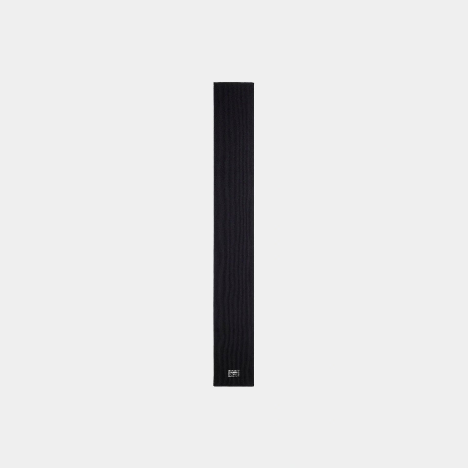 Chanel Scarf Cashmere Navy Blue Black &amp; White, Front