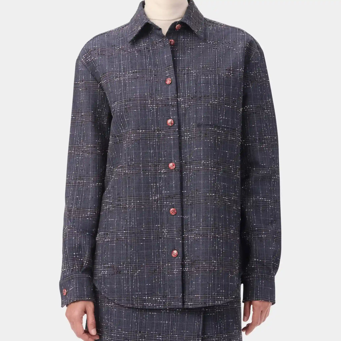 Chanel Shirt Cotton in Dark Blue &amp; Gray, Front
