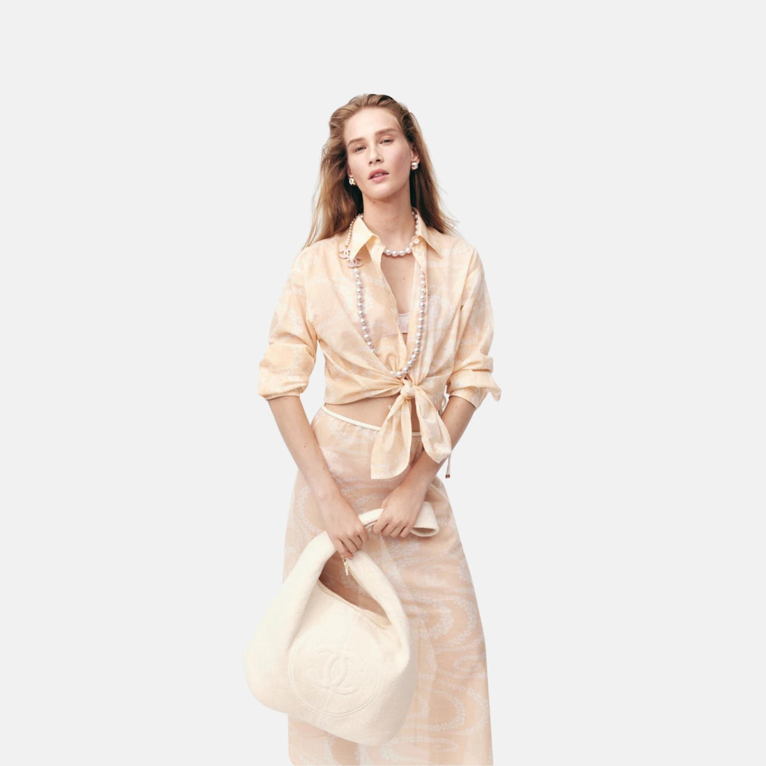 Chanel Shirt In Printed Voile Cotton Coco Beach Collection