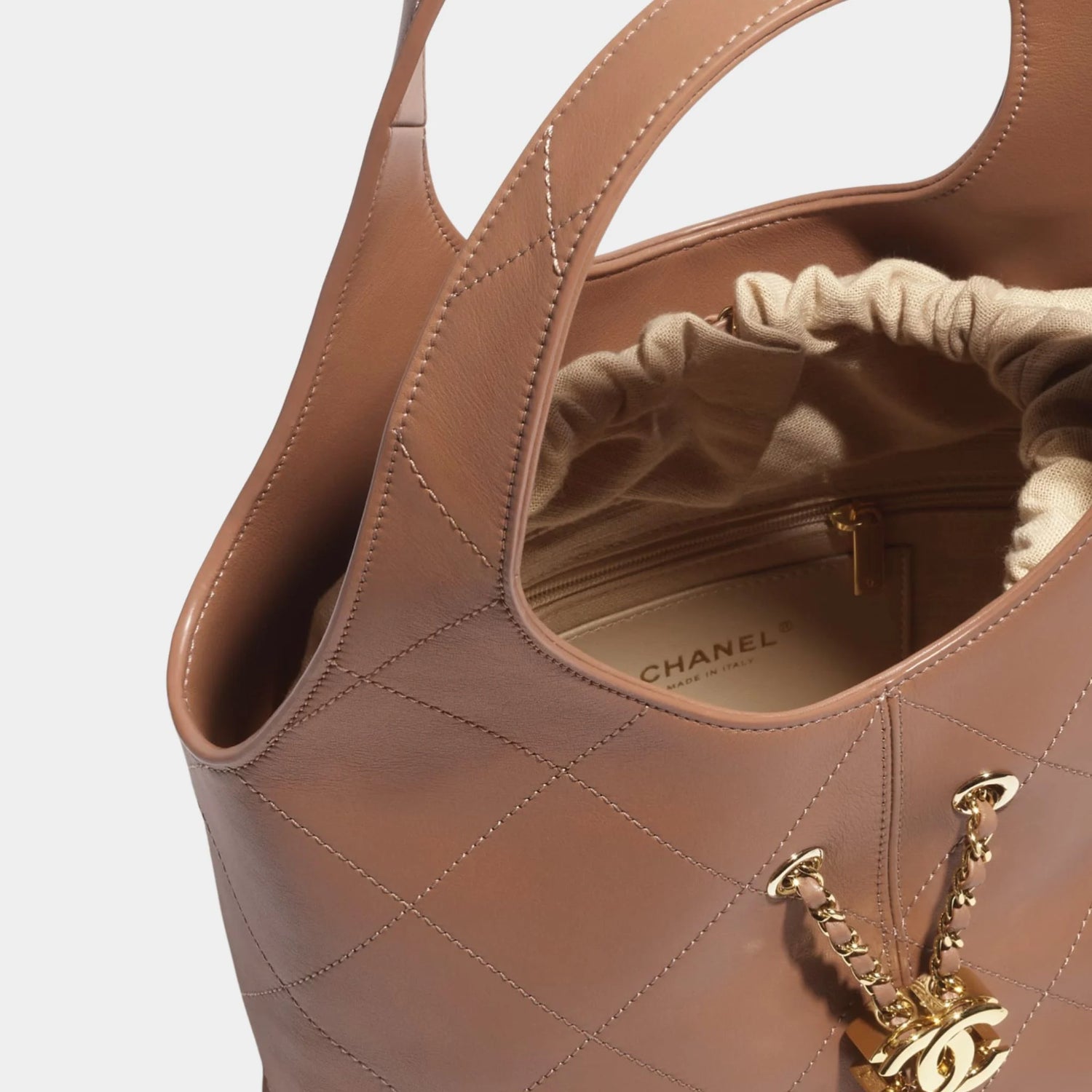 Chanel Maxi Hobo Bag Shiny Lambskin &amp; Gold Tone Metal