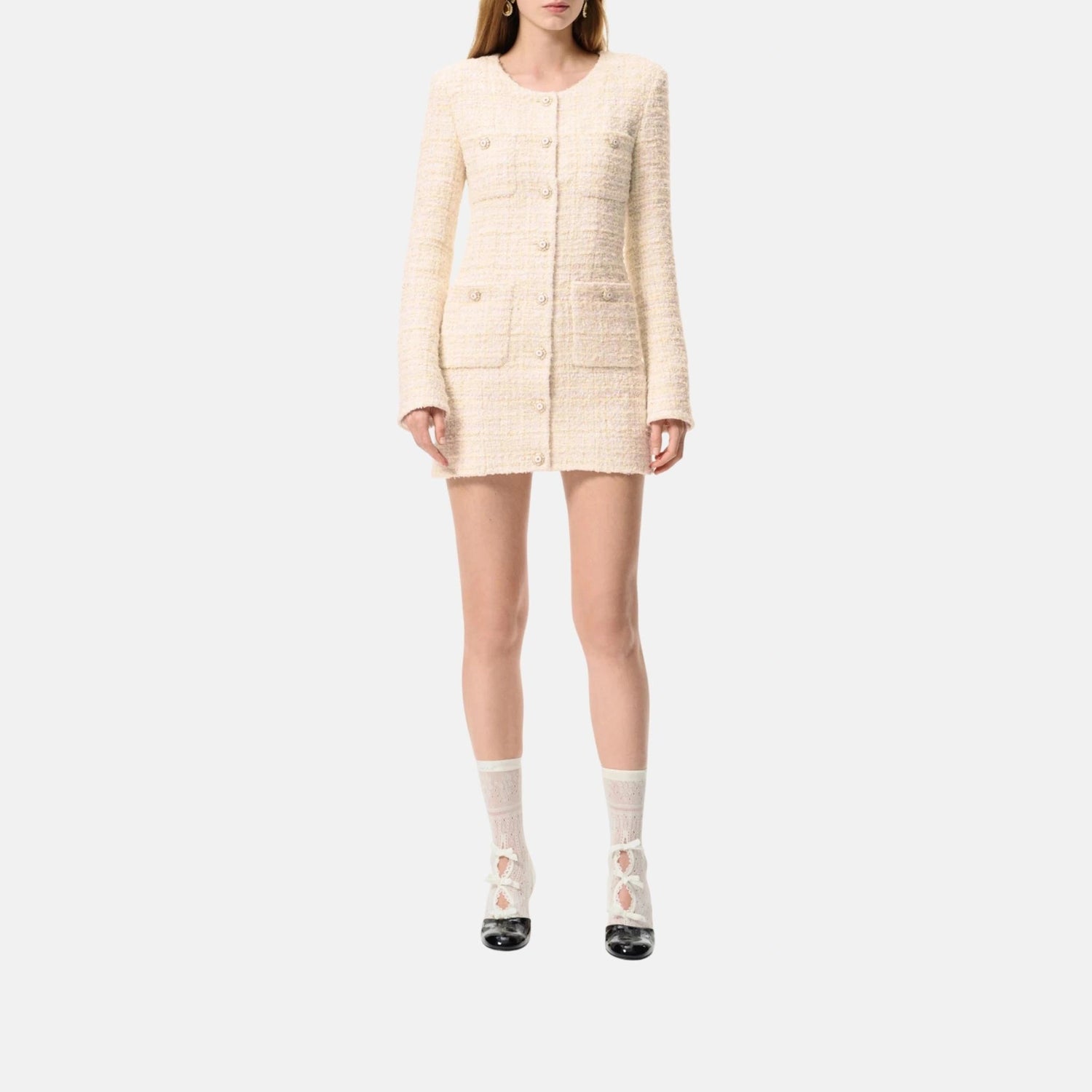 Chanel Short Dress Cotton Tweed – SANDS Chanel Short Dress Cotton Tweed – SANDS