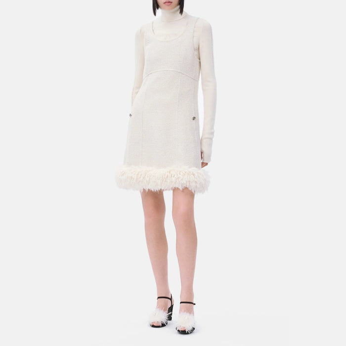Chanel Short Dress Tweed in Ecru and Silver — Coco Neige 2026
