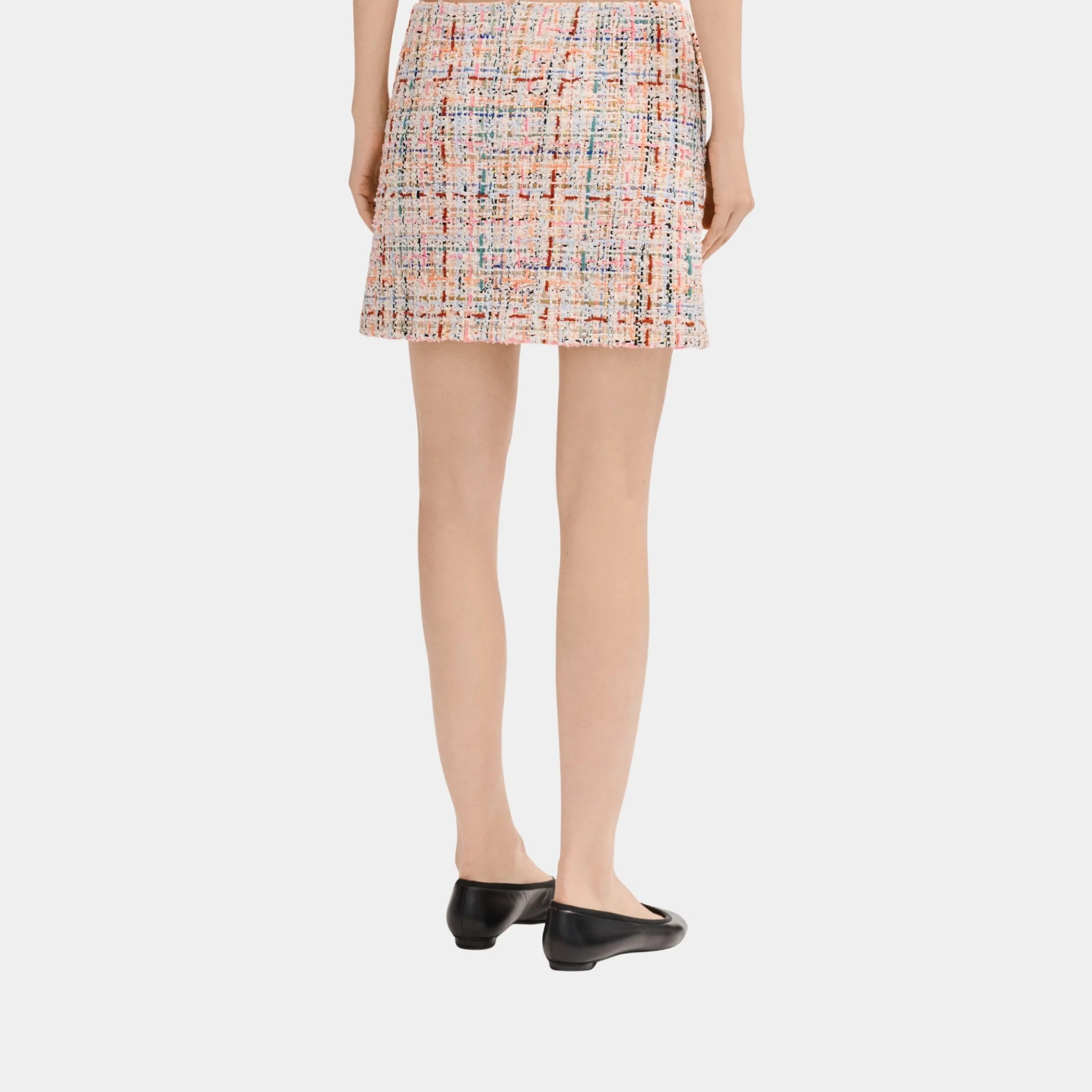 Chanel Short Skirt in Multicolor Cotton Tweed, Back