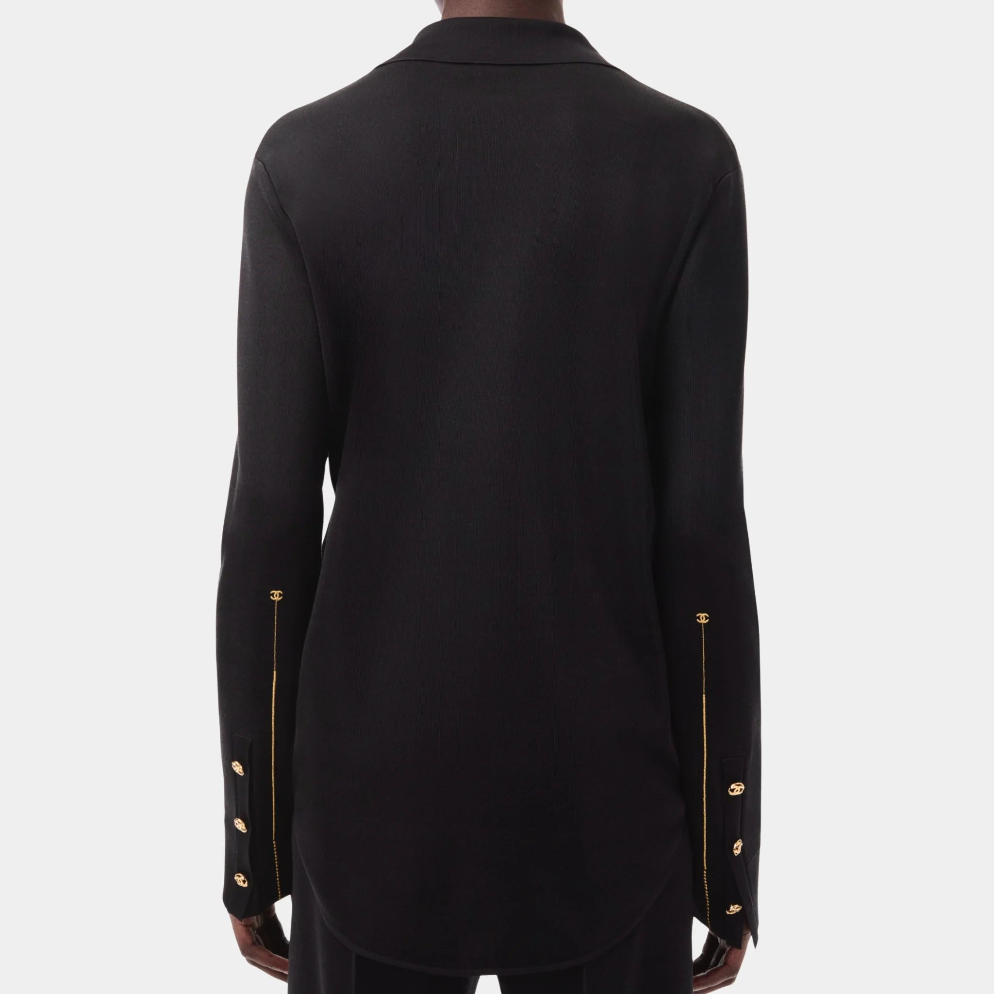 Chanel Silk Shirt in Black, Back