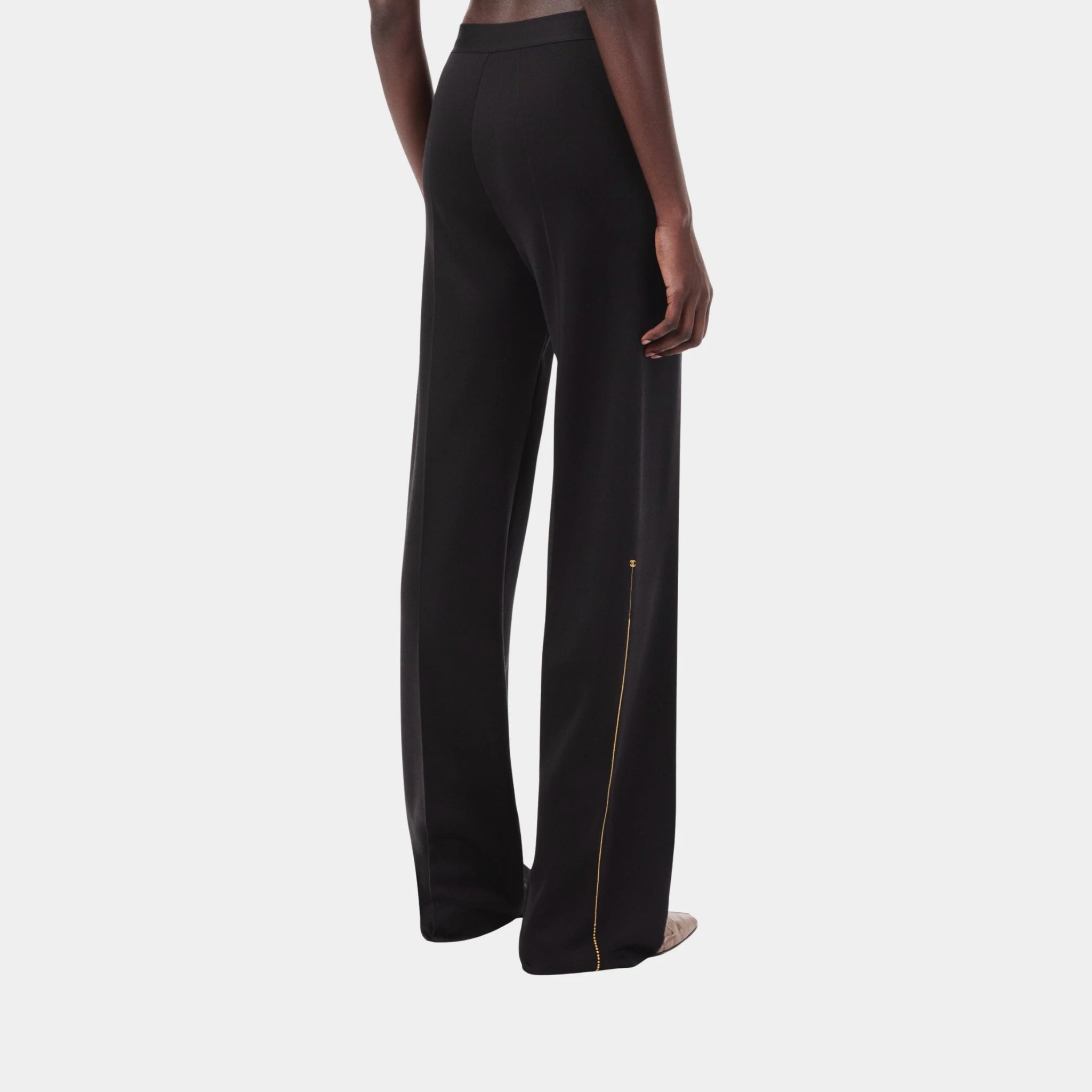 Chanel Silk Trousers in Black, Back