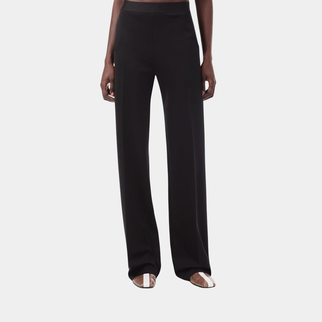 Chanel Silk Trousers in Black, Front