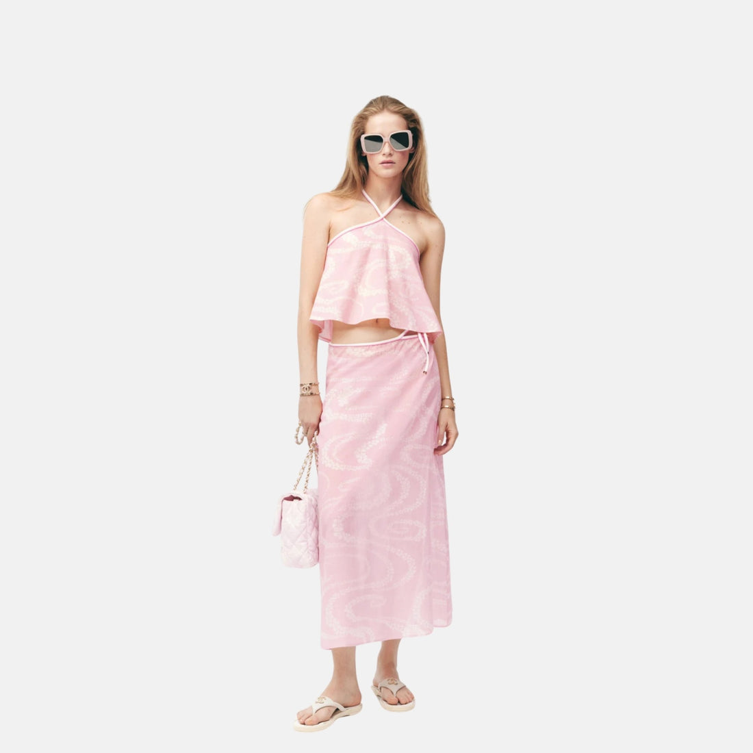Chanel Skirt In Printed Cotton Voile From Coco Beach 2025 Collection, Front