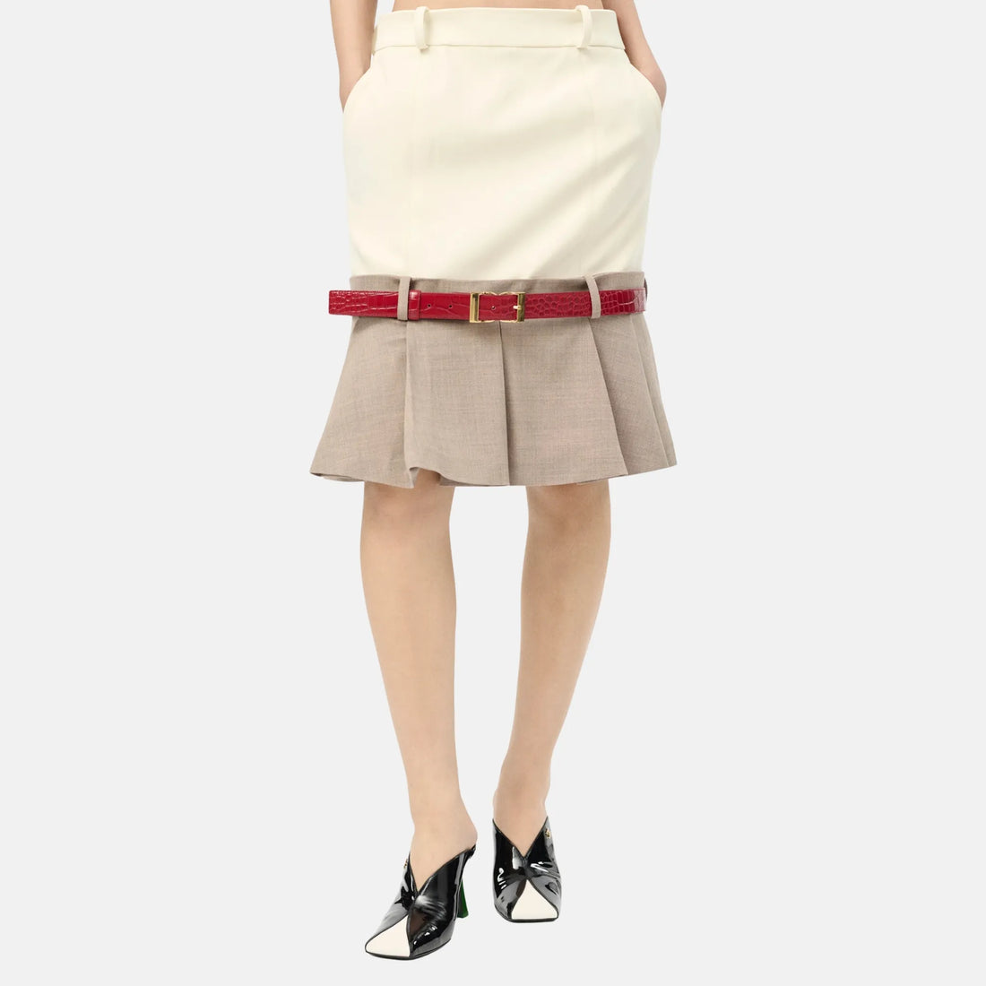 Chanel Skirt in Wool Moonlight White
