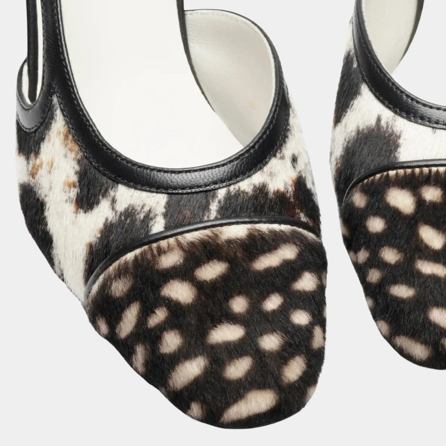 Chanel Slingback in Calfskin &amp; Lambskin, White, Black, Brown, Top