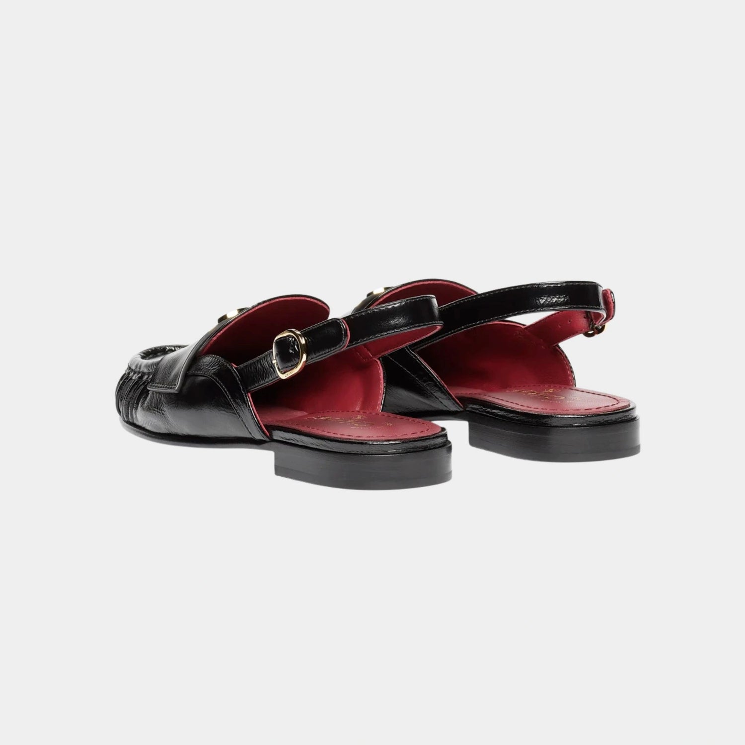 Chanel Slingbacks Crinkled Shiny Lamb Black