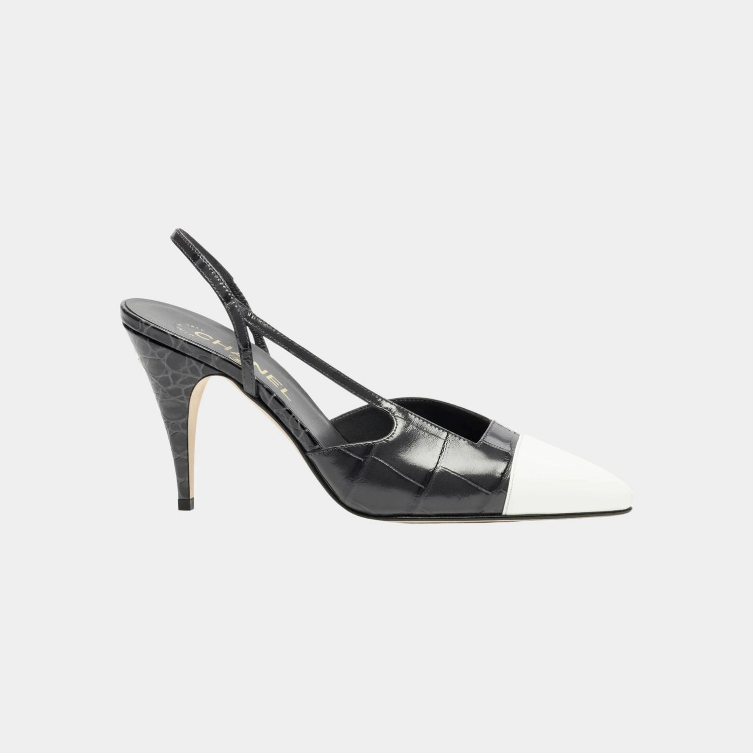 Chanel Slingbacks Crocodile Embossed Calfskin &amp; Patent Calfskin