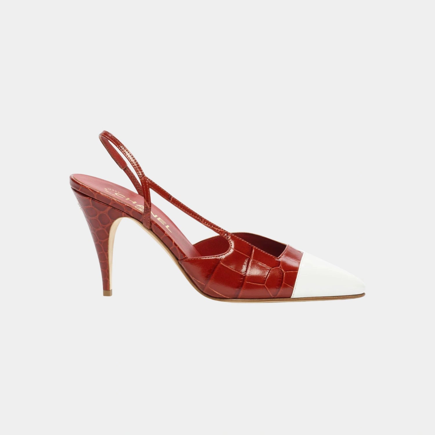 Chanel Slingbacks Crocodile Embossed Calfskin &amp; Patent Calfskin