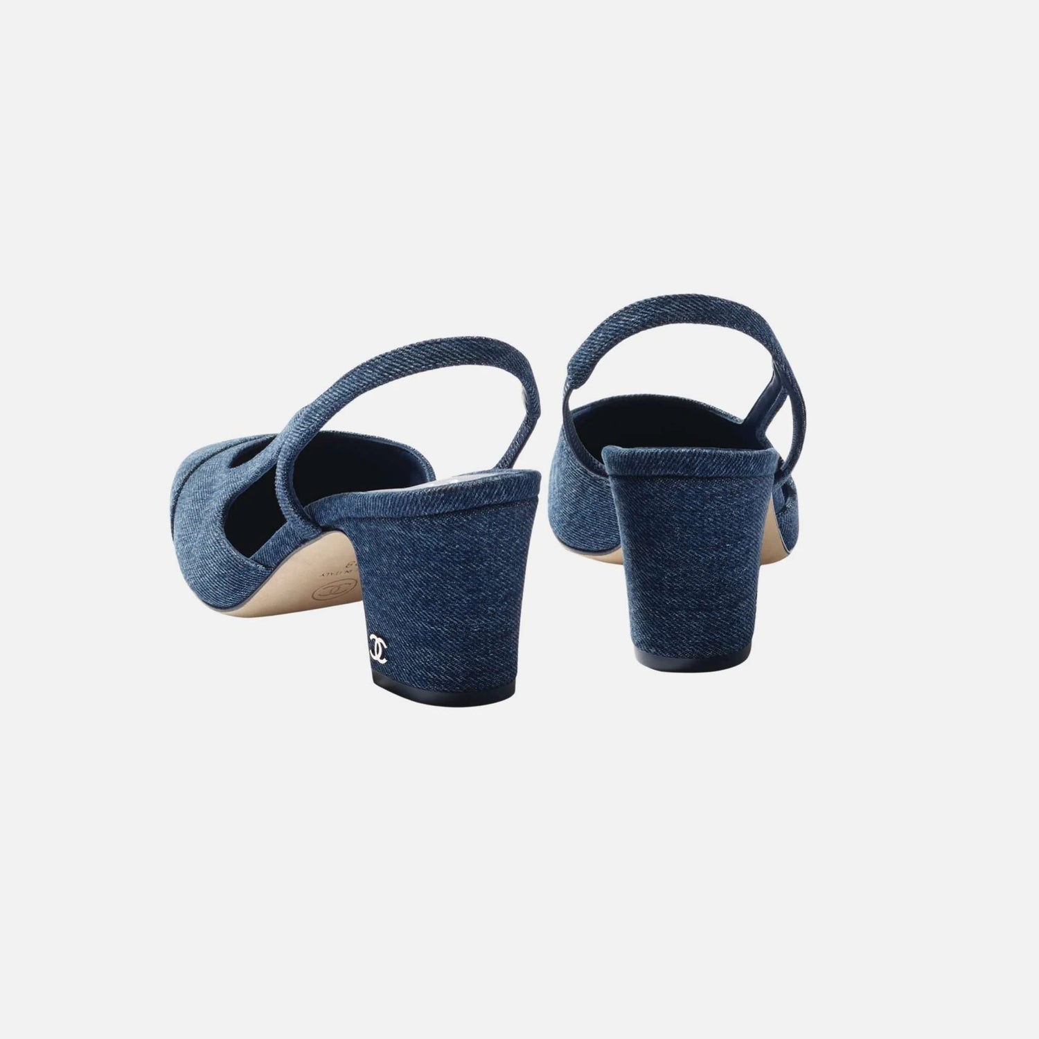 Chanel Slingbacks in Denim, Washedout Blue, Back