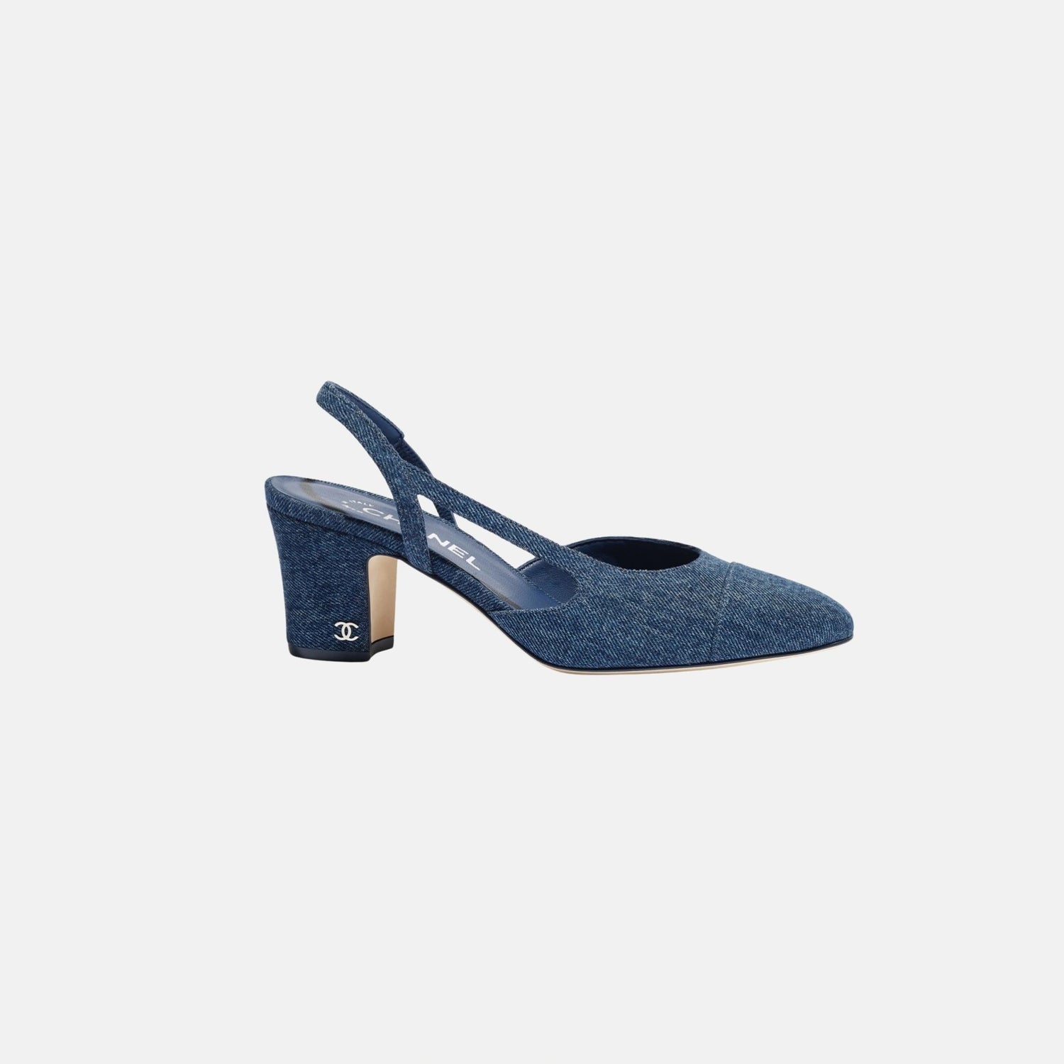 Chanel Slingbacks in Denim, Washedout Blue, Side