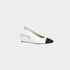 Chanel Slingbacks Grosgrain White & Black, Side