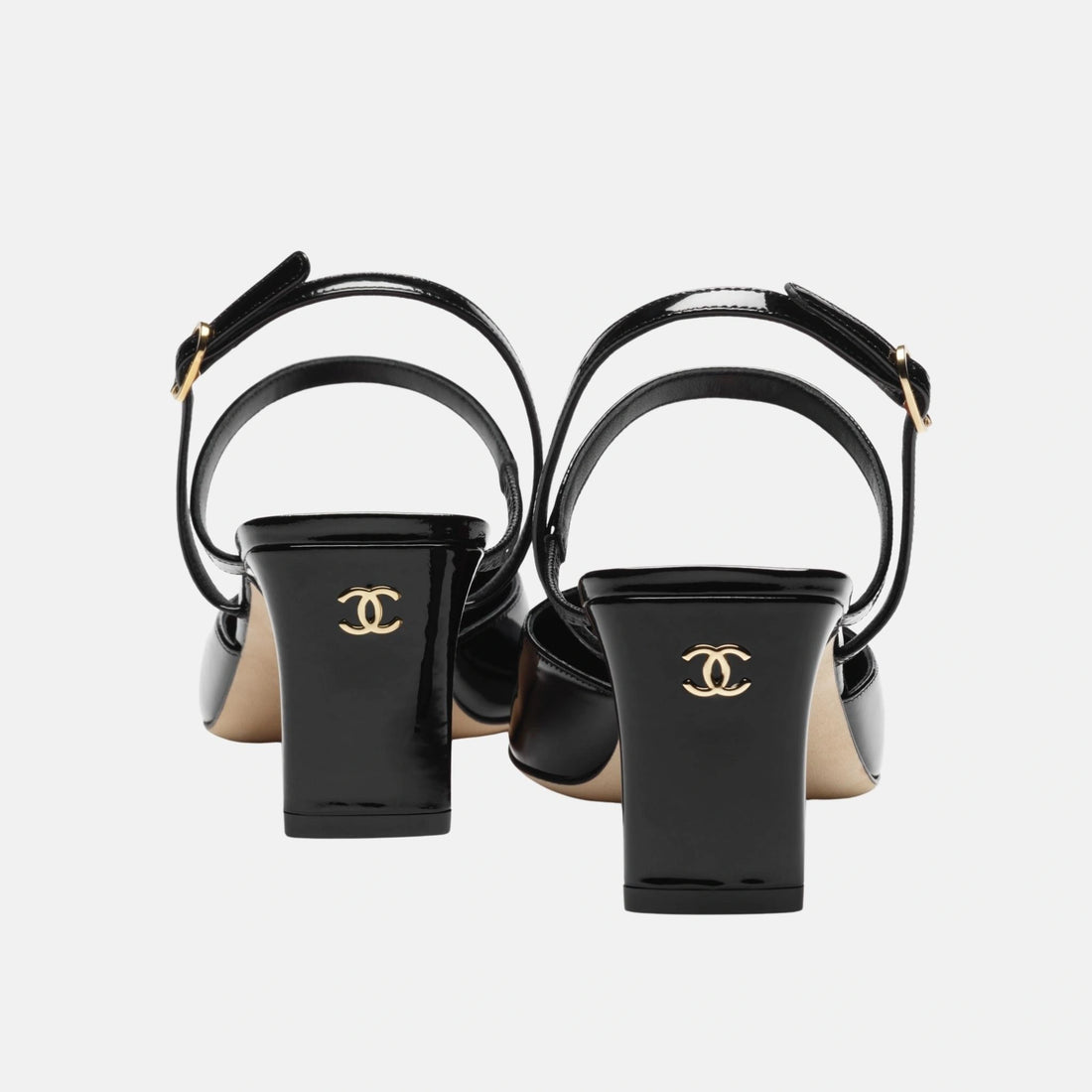Slingbacks in Patent Calfskin
