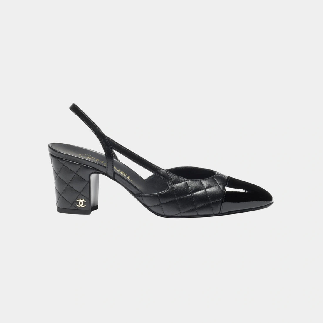 Chanel Slingbacks Lamb &amp; Varnished Calf Black side