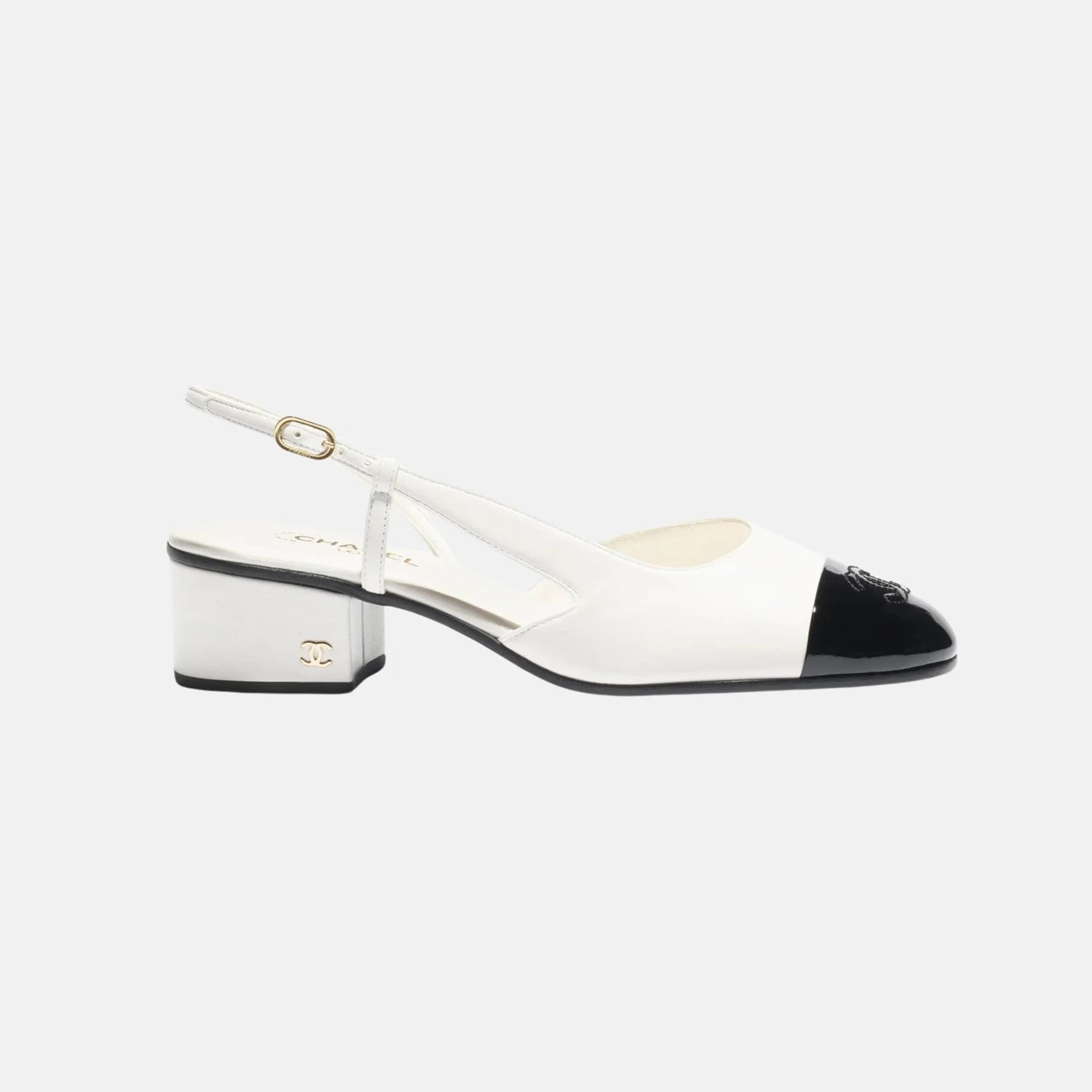 Chanel Slingbacks in Lambskin and Patent Calfskin, Side