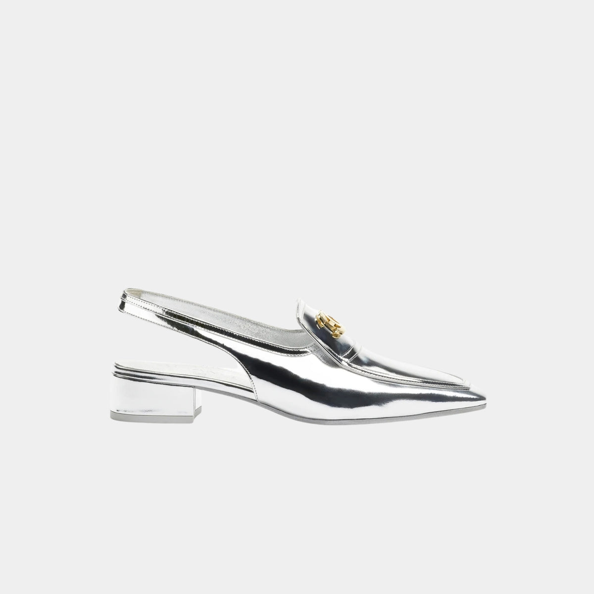 Slingbacks Laminated Calfskin Silver