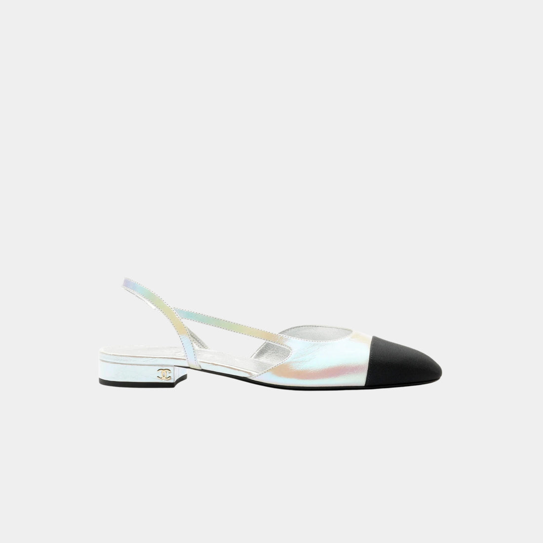 Chanel Slingbacks Laminated Crumpled Lambskin & Grosgrain