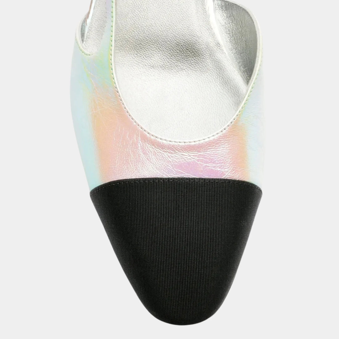 Chanel Slingbacks Laminated Crumpled Lambskin & Grosgrain