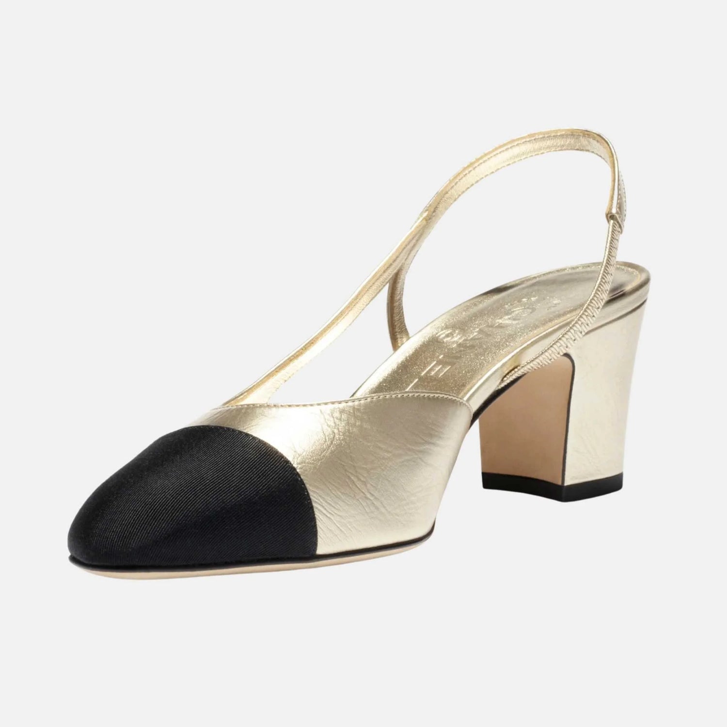 Chanel Slingbacks in Laminated Lambskin and Grosgrain, Front