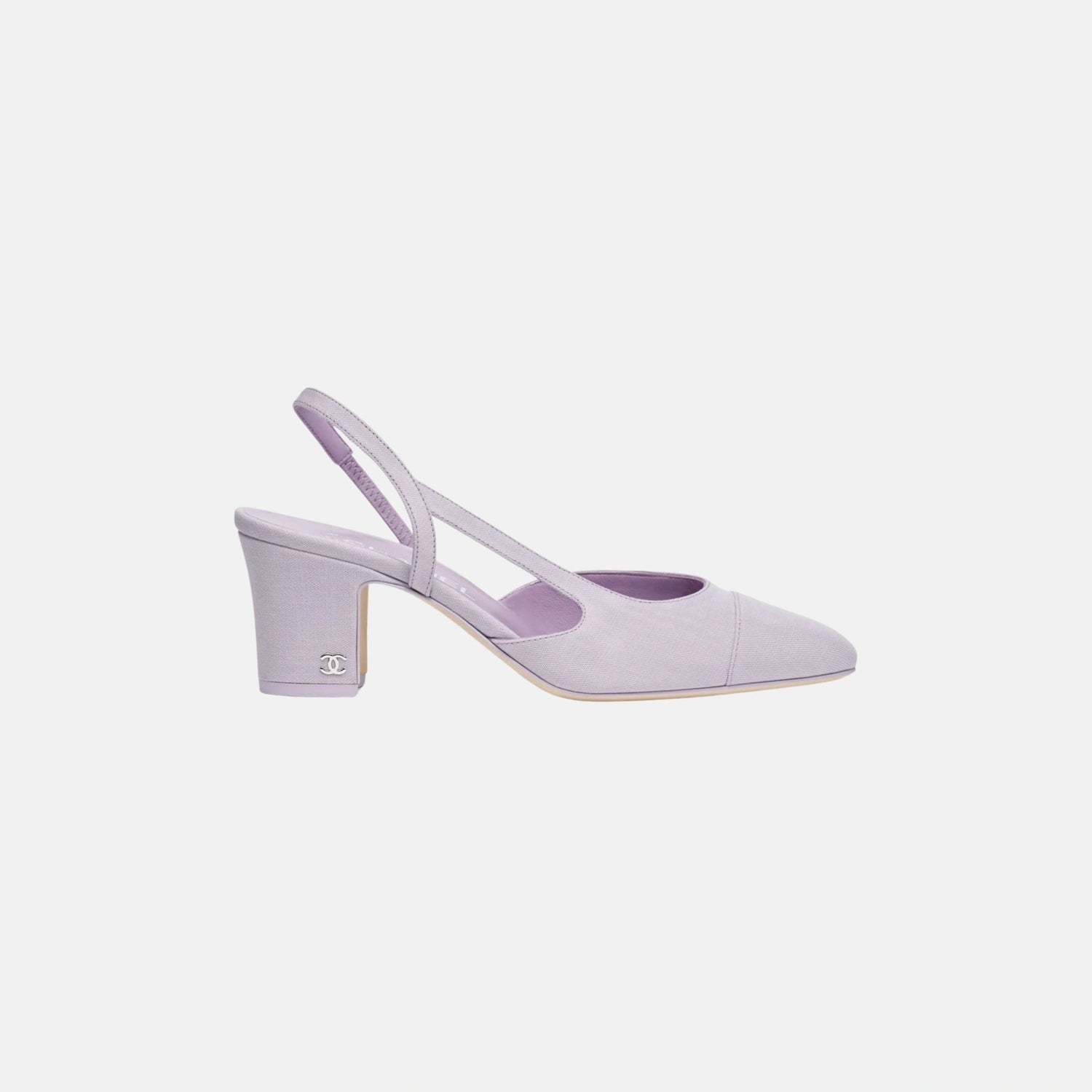 Chanel Slingbacks in Denim, Washedout Light Purple, Side