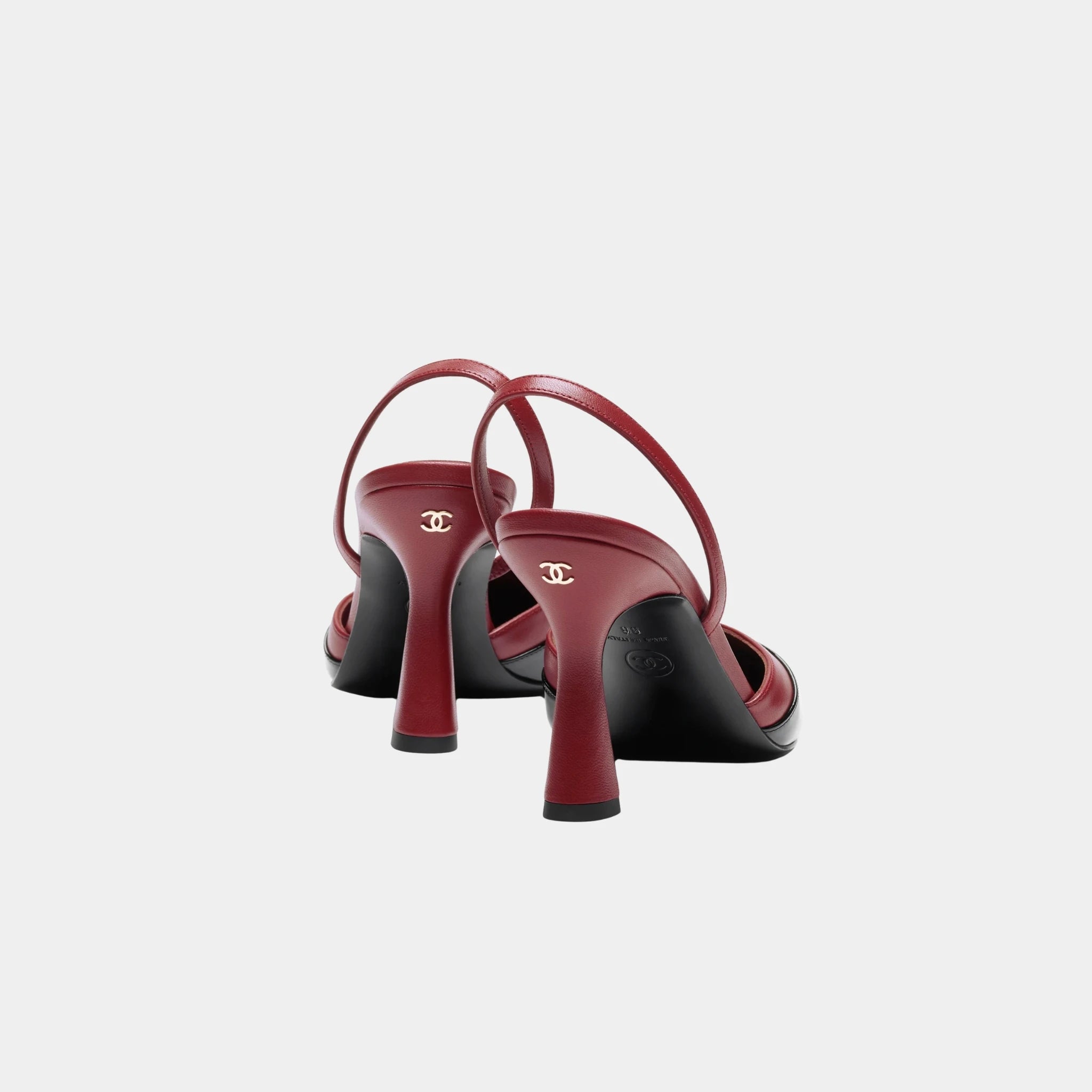 Chanel Slingbacks in Patent Calfskin &amp; Lambskin, Burgundy, Back