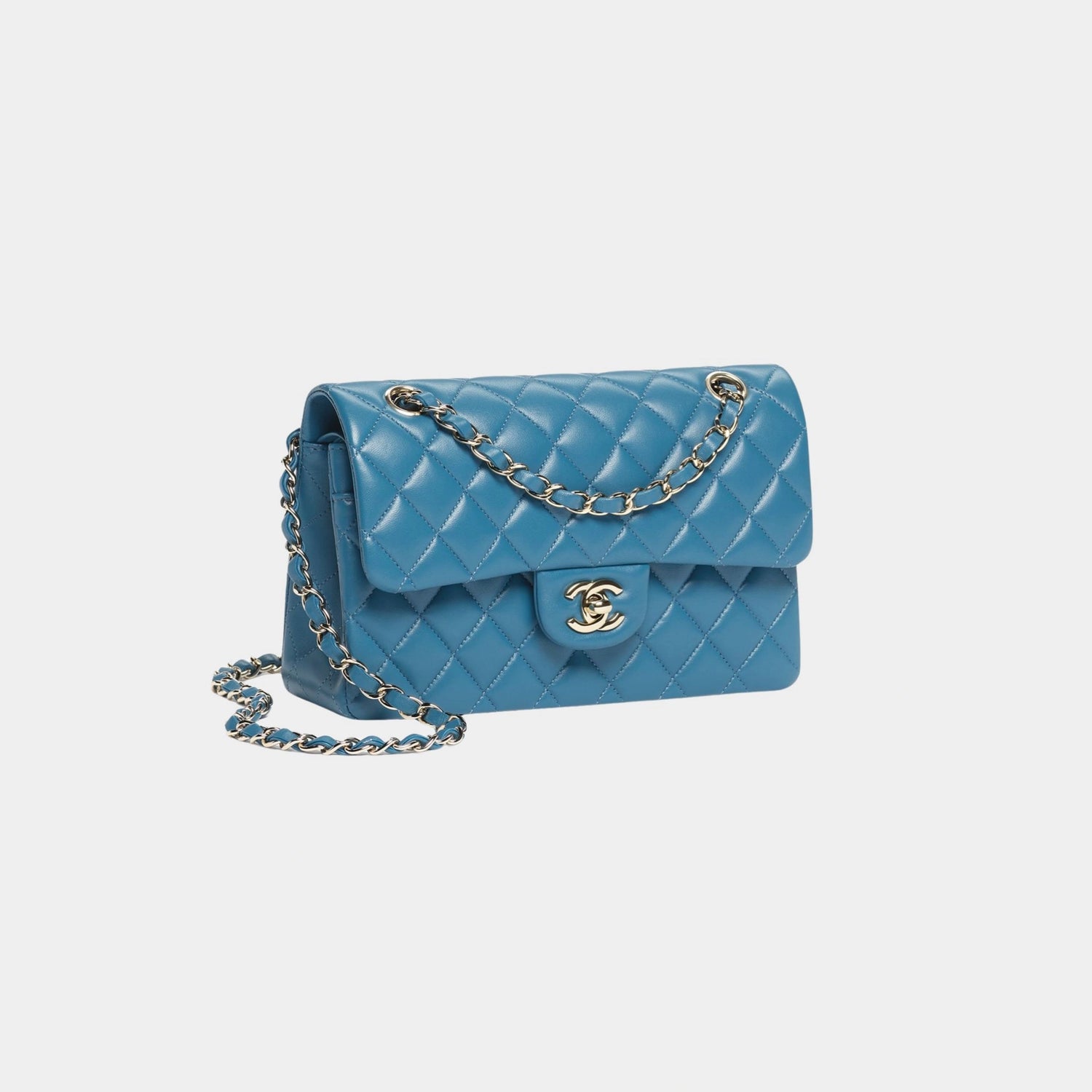 Small Classic Handbag Lambskin Dark Blue