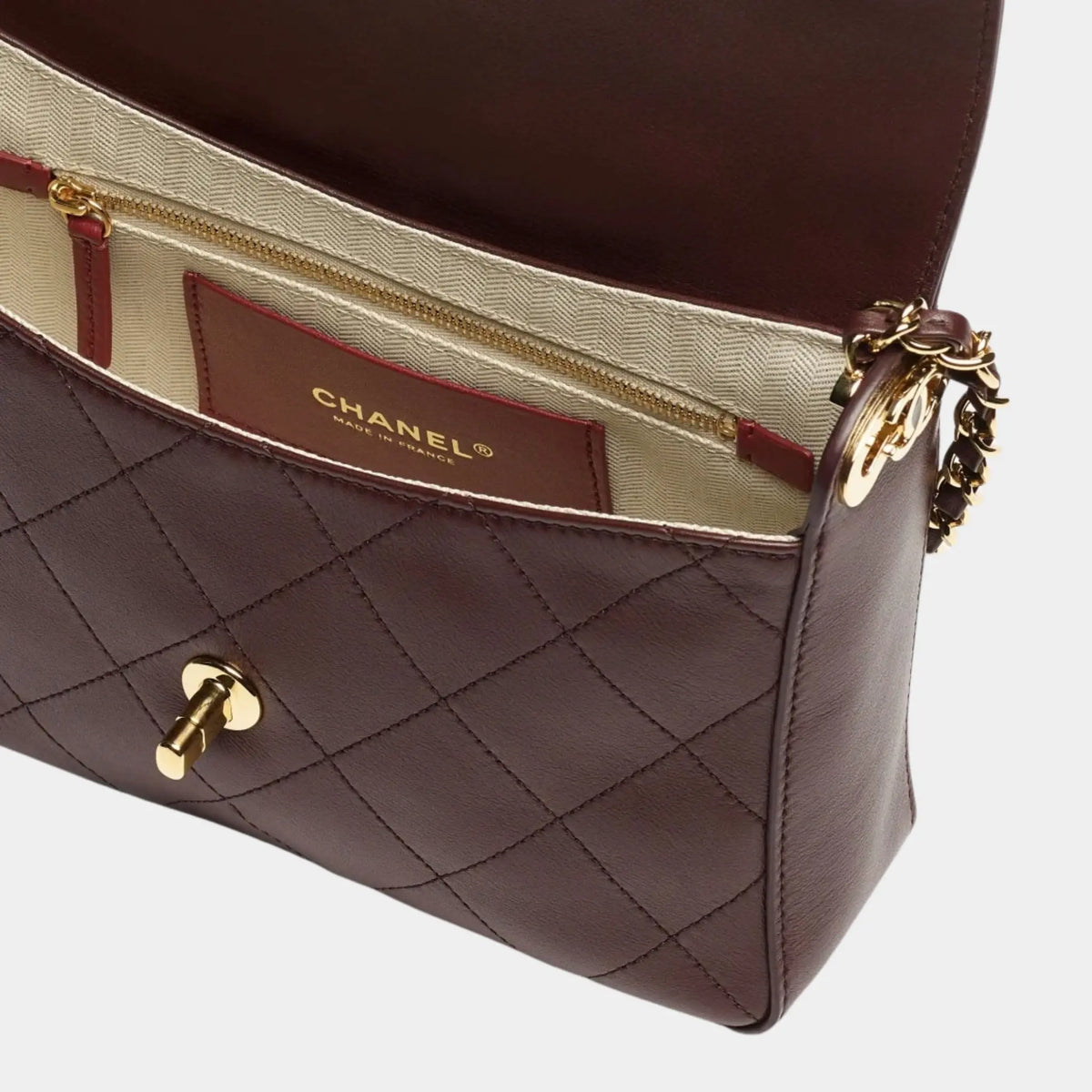 Small flap bag Calf &amp; Gold-Plated Metal