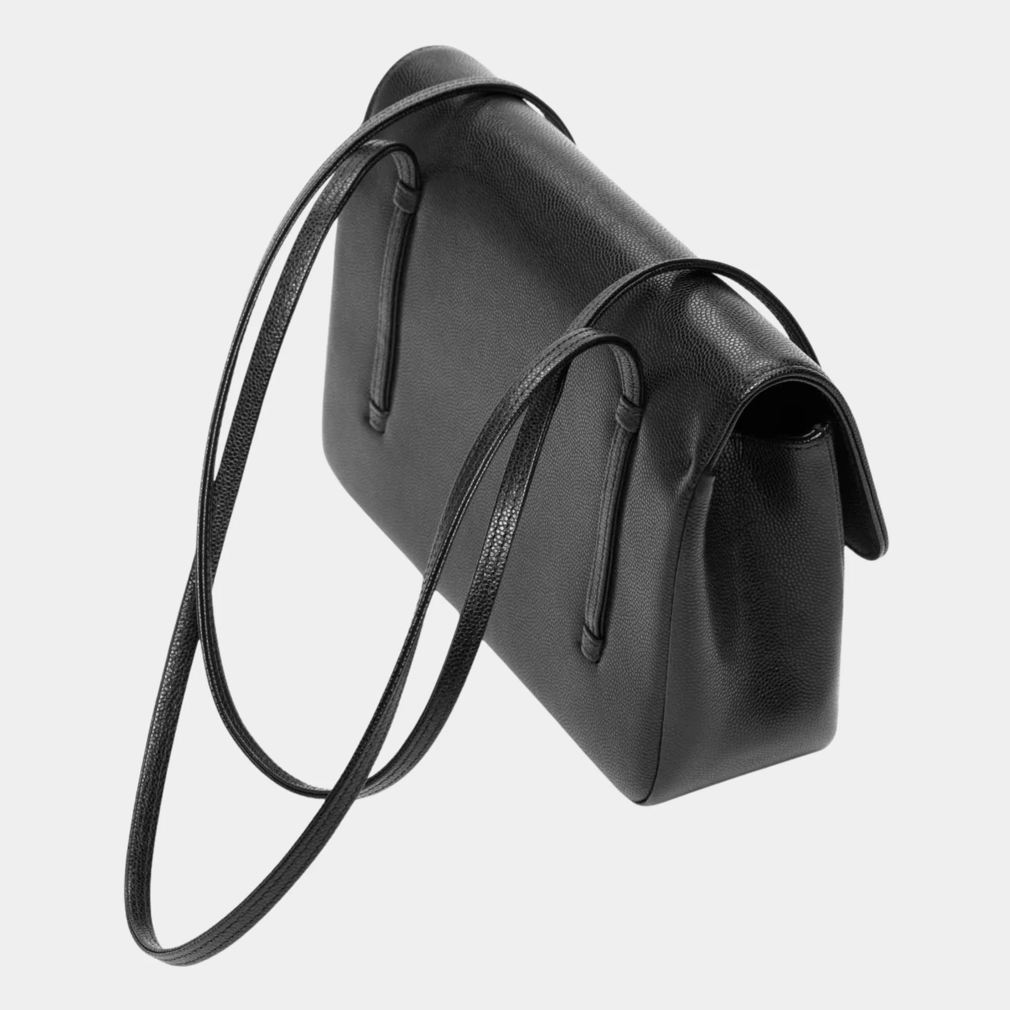 Chanel Small Flap Bag Glossy Grained Calfskin &amp; Gold-Tone Metal Black, Side