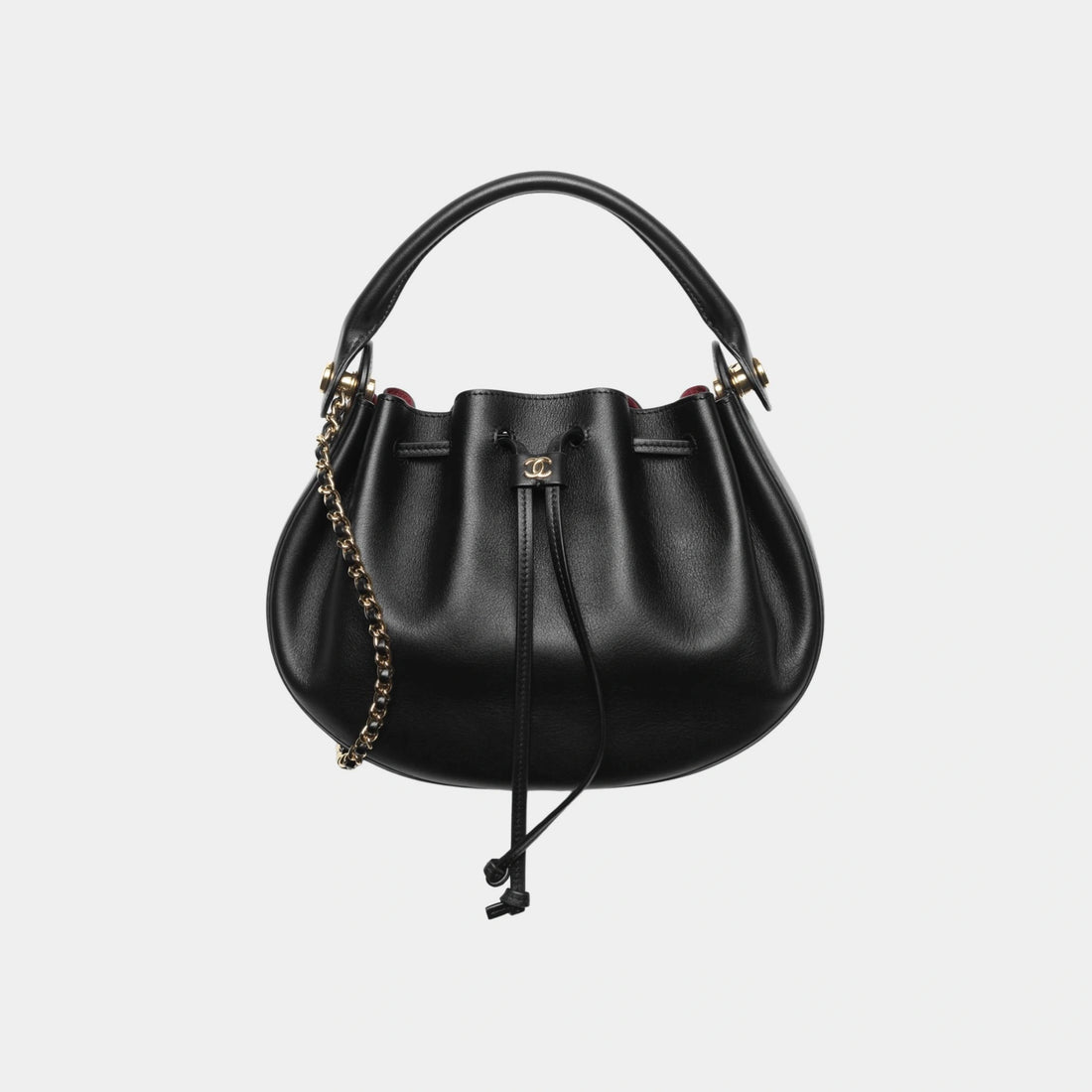 Chanel Small Hobo Bag Calfskin & Gold-Tone Metal Black