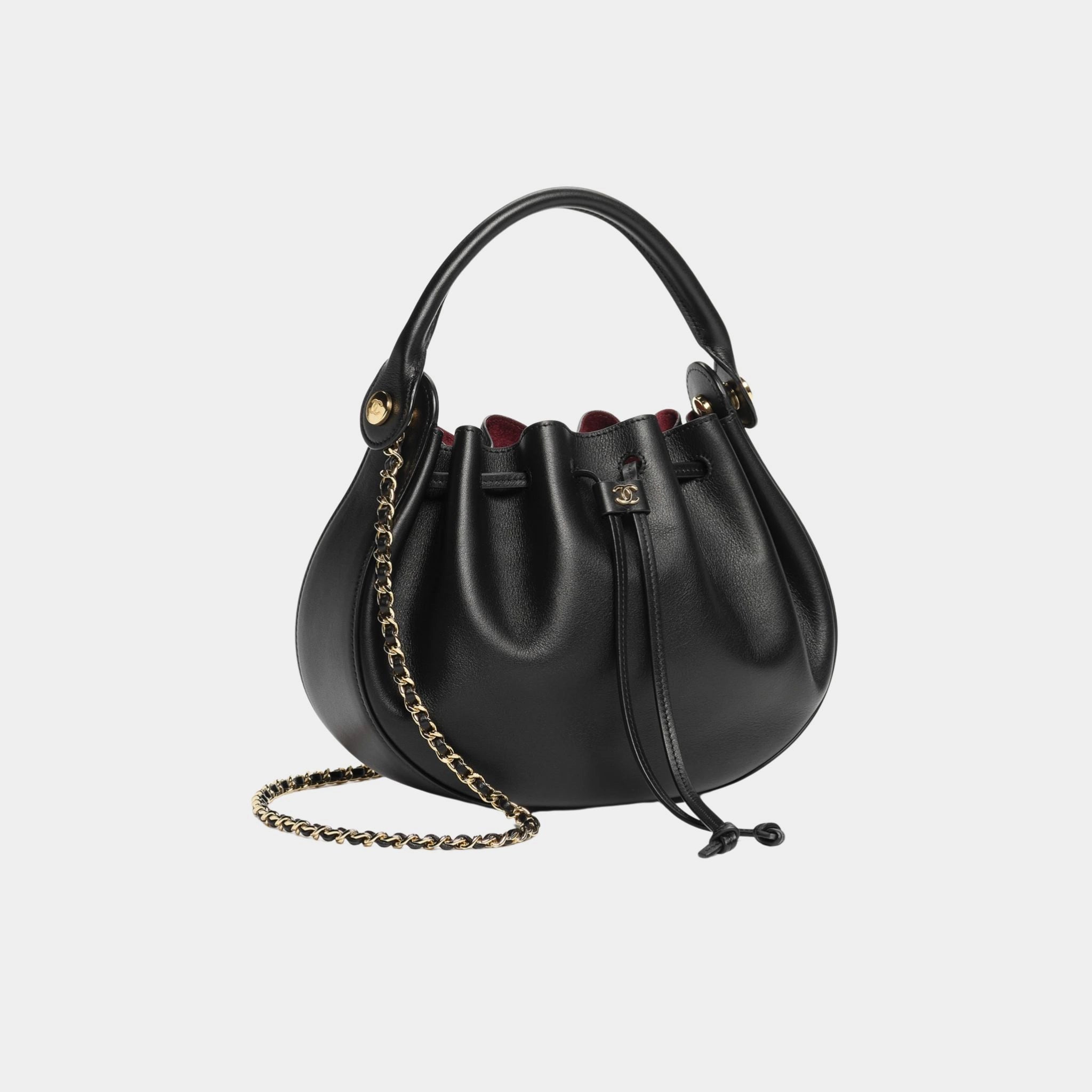 Chanel Small Hobo Bag Calfskin &amp; Gold-Tone Metal Black