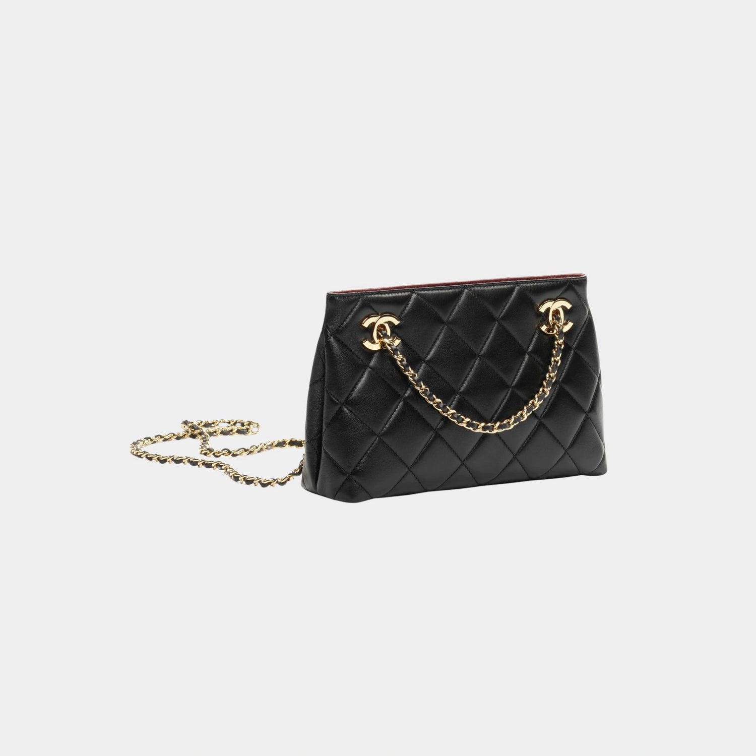 Chanel Small Tote Bag Lamb &amp; Gold-plated Metal
