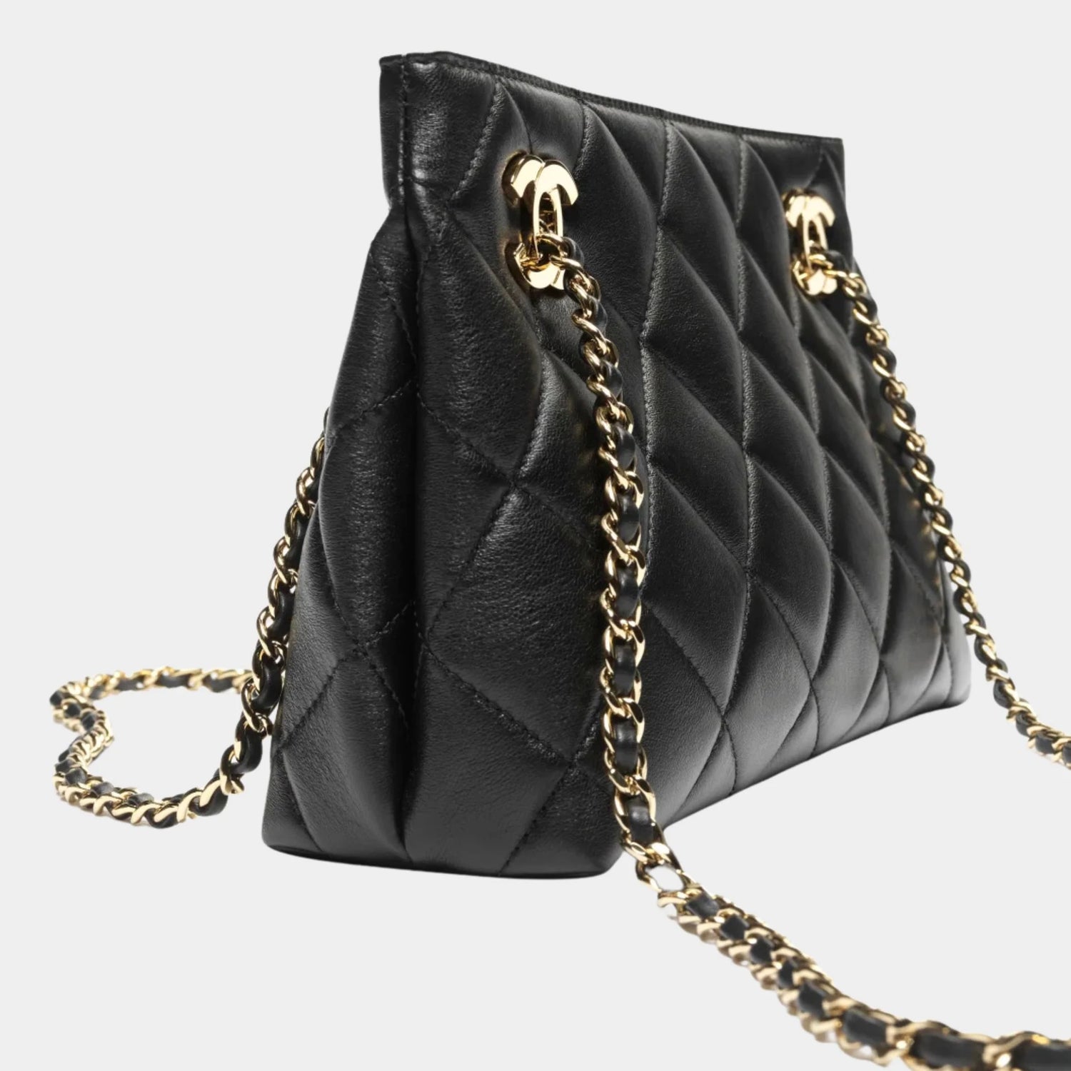 Chanel Small Tote Bag Lamb &amp; Gold-plated Metal