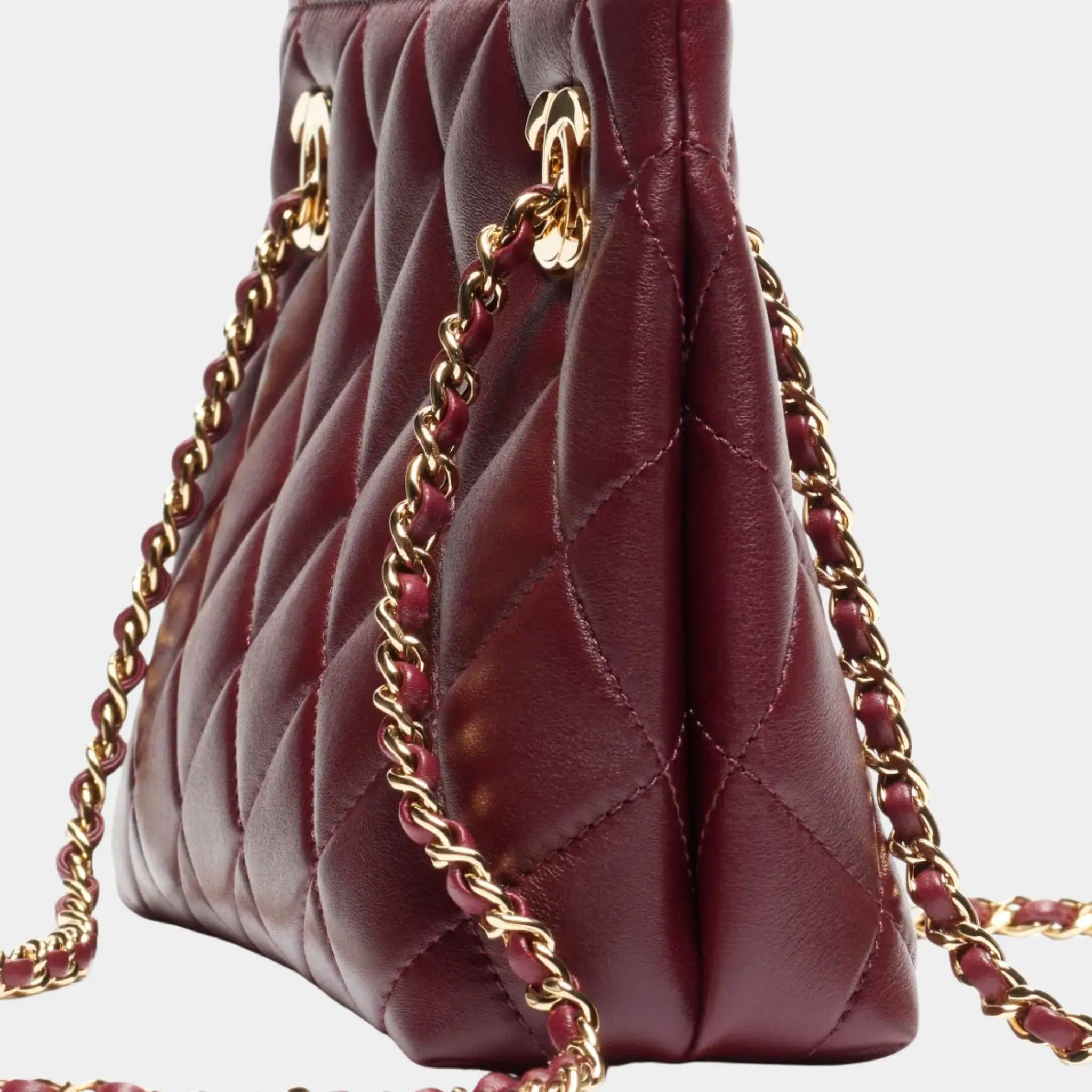 Chanel Small Tote Bag Lamb &amp; Gold-plated Metal