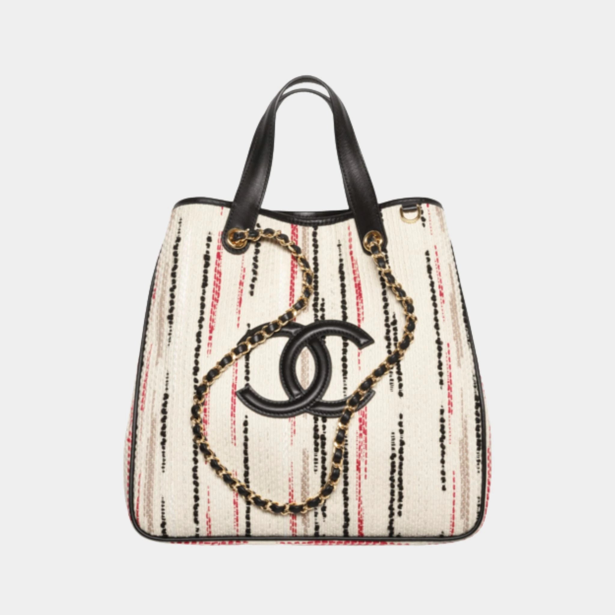 Chanel Small Tote Canvas &amp; Gold-Tone Metal