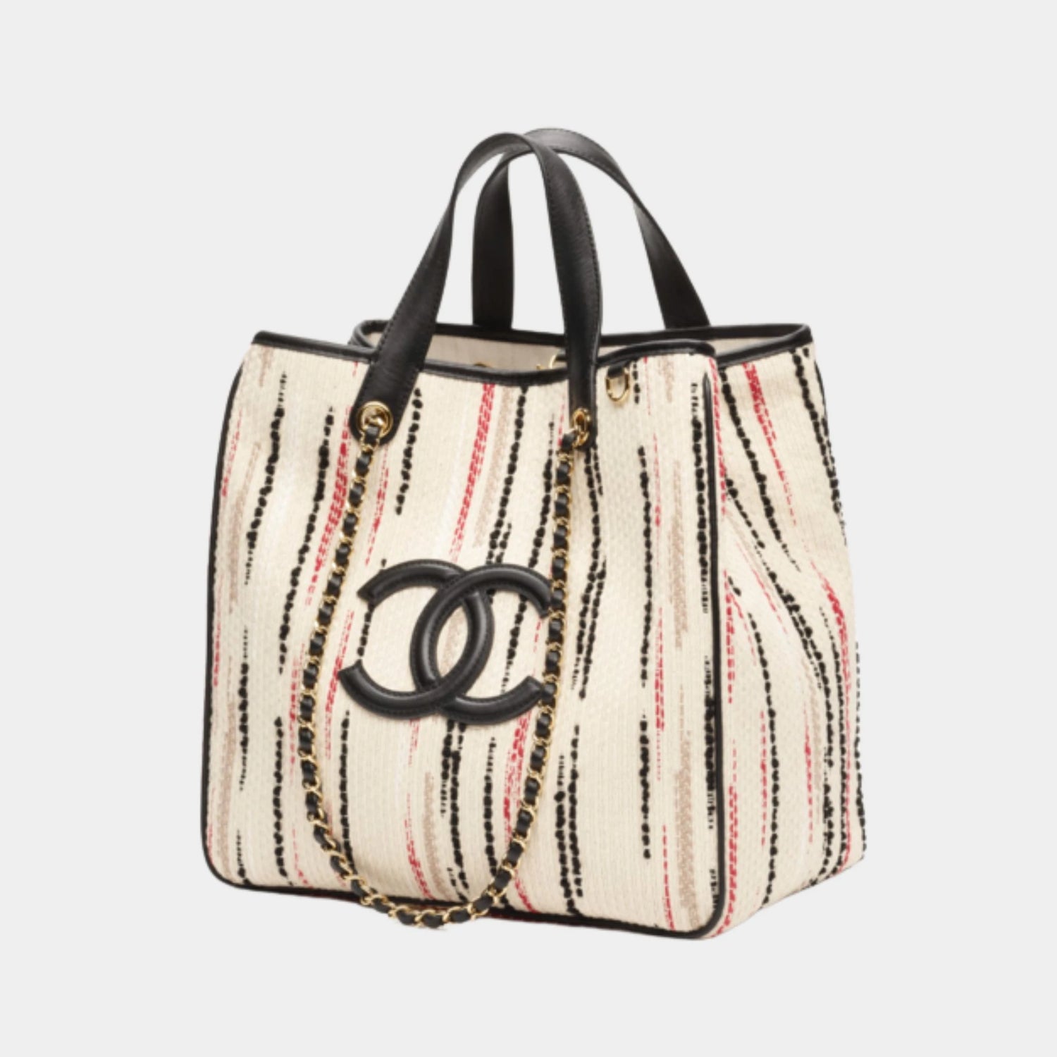 Chanel Small Tote Canvas &amp; Gold-Tone Metal