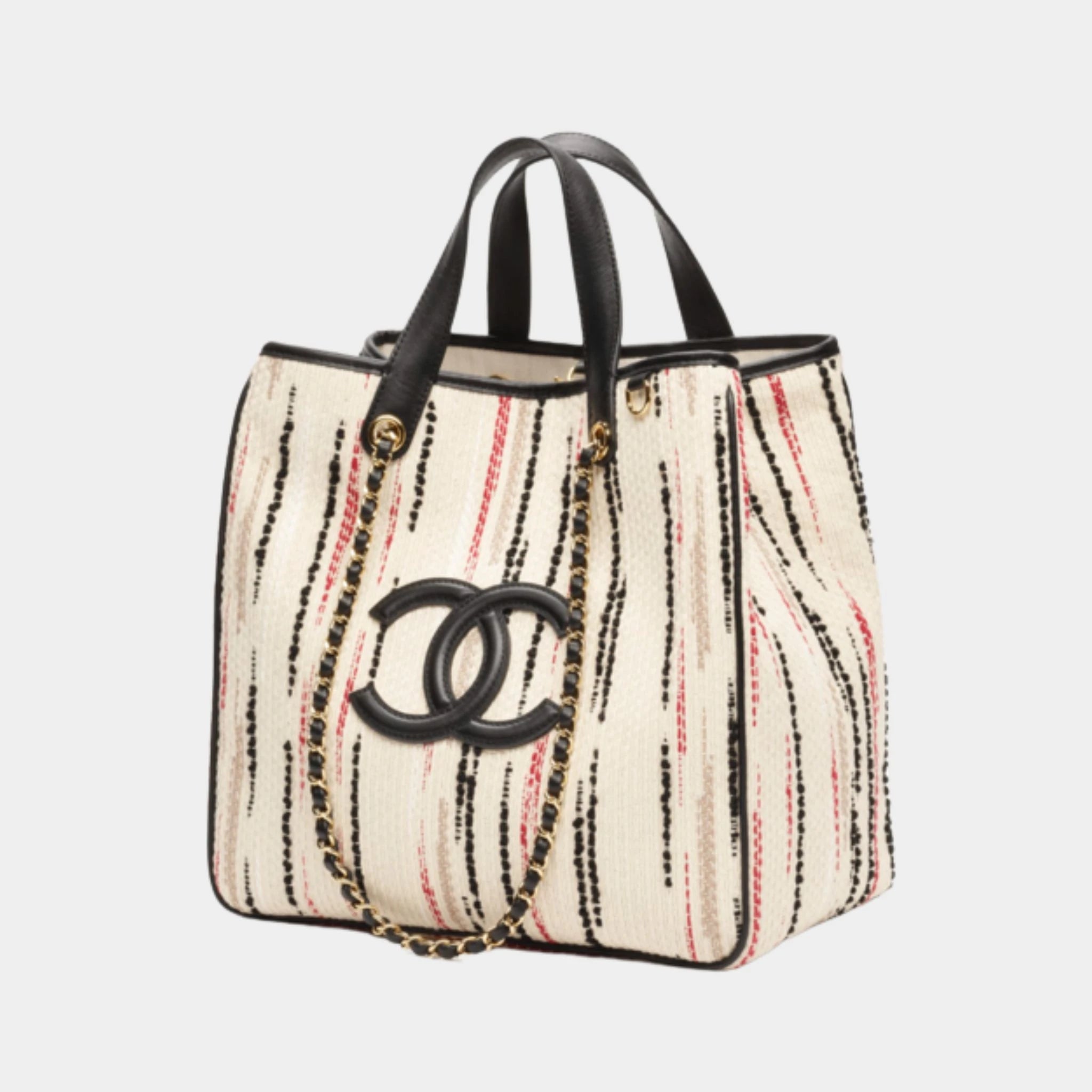 Chanel Small Tote Canvas &amp; Gold-Tone Metal