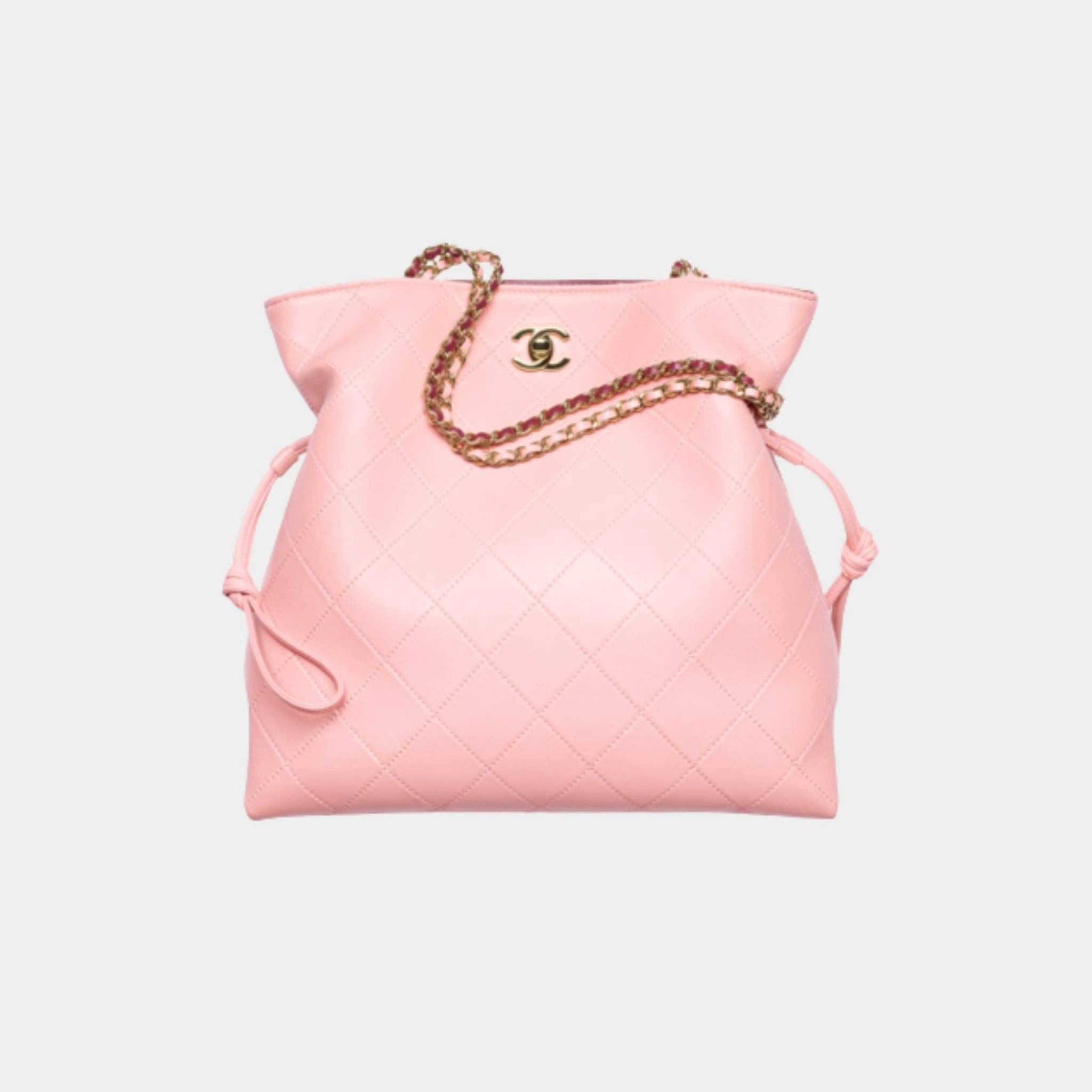 Chanel Small Tote Lambskin Light Pink  ,  Front 