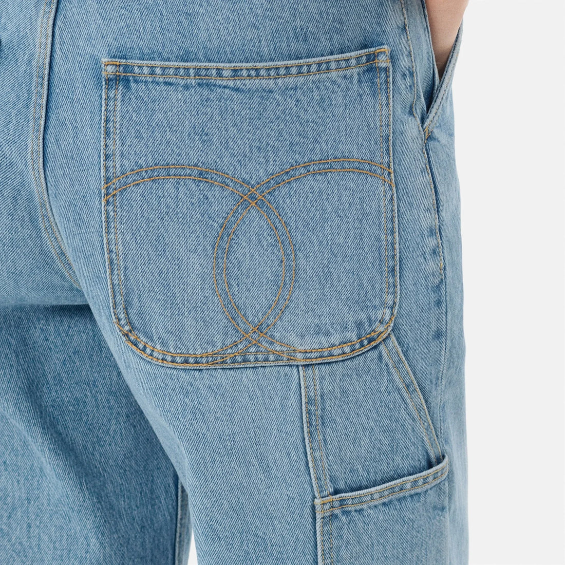 Chanel Straight Jeans in Blue, Coco Neige 2026, close up detail