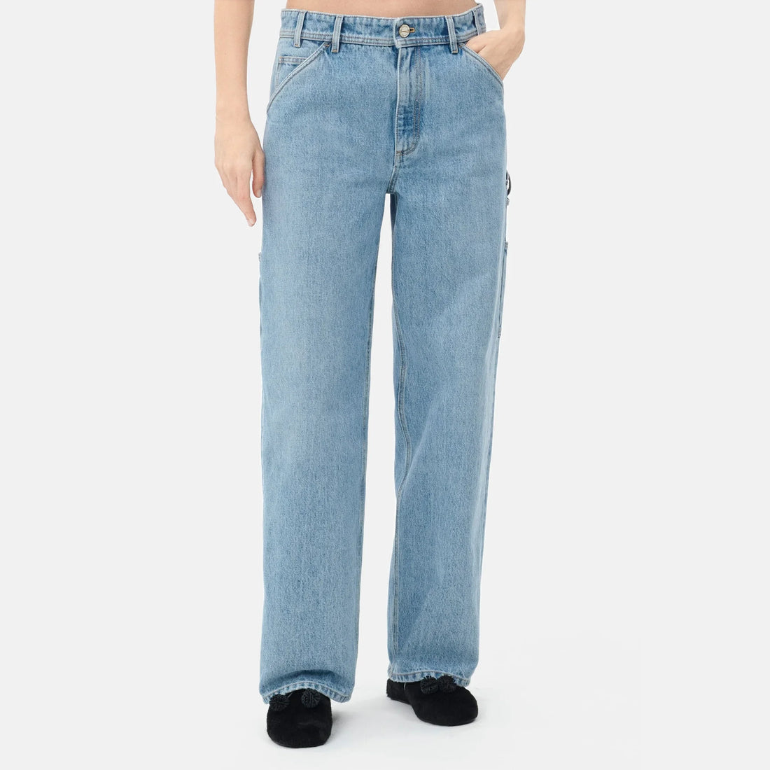 Chanel Straight Jeans in Blue, Coco Neige 2026, worn front view