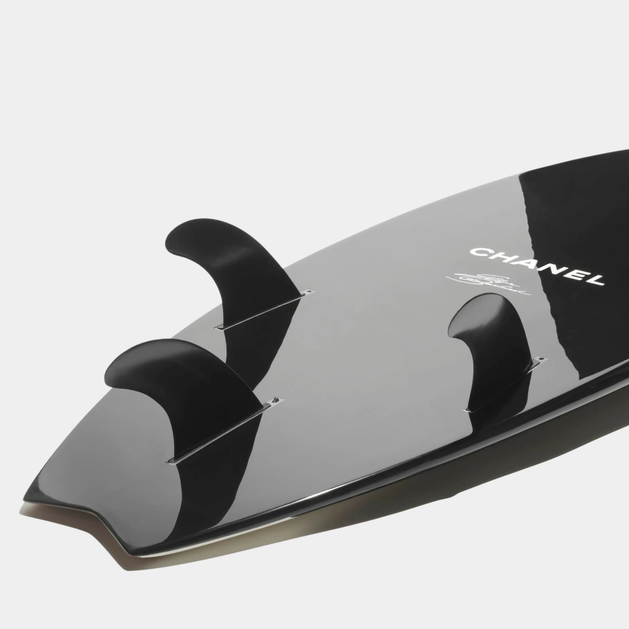 Chanel Surfboard Polyurethane Resin &amp; Fiberglass Black Ecru &amp; Brown