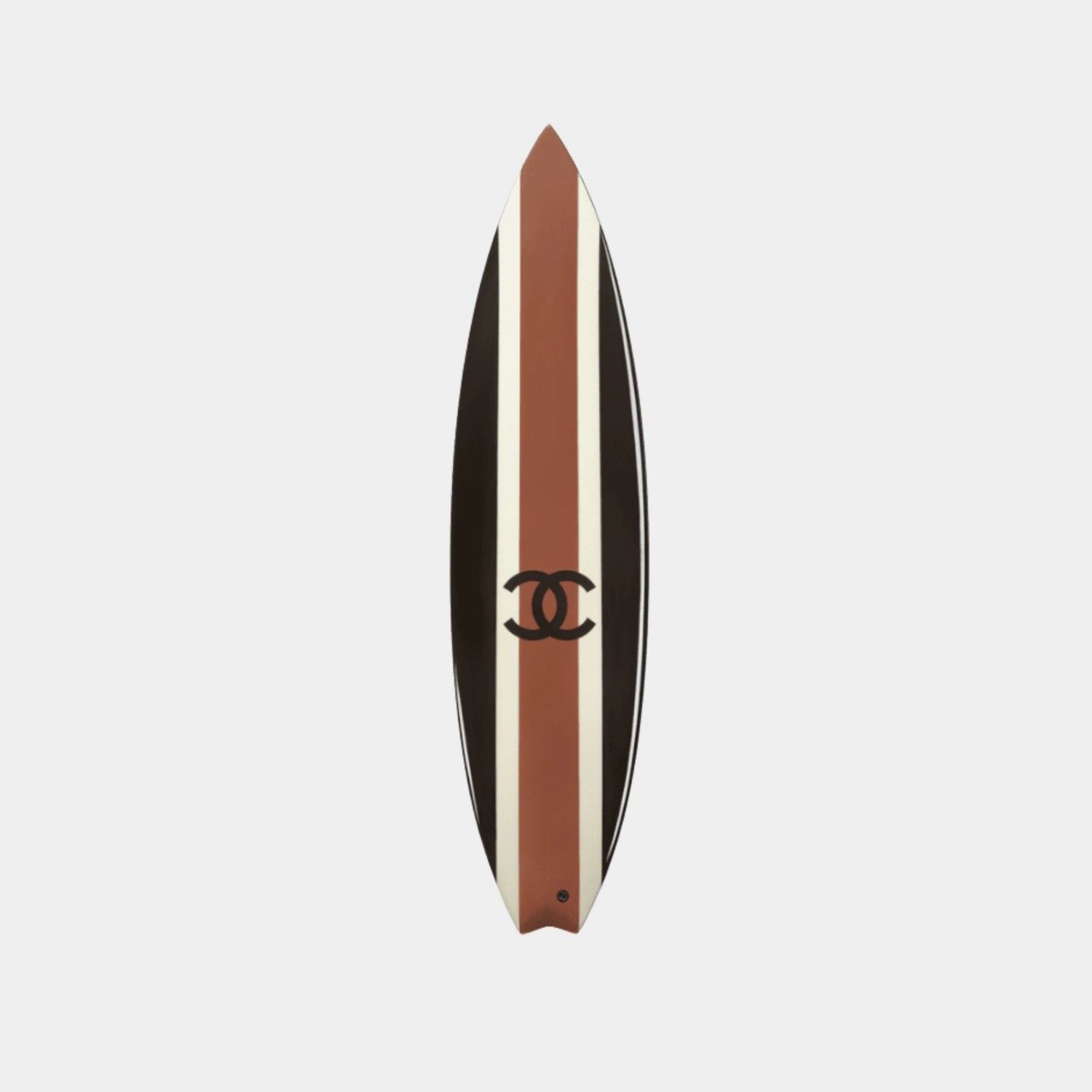 Chanel Surfboard Polyurethane Resin &amp; Fiberglass Black Ecru &amp; Brown
