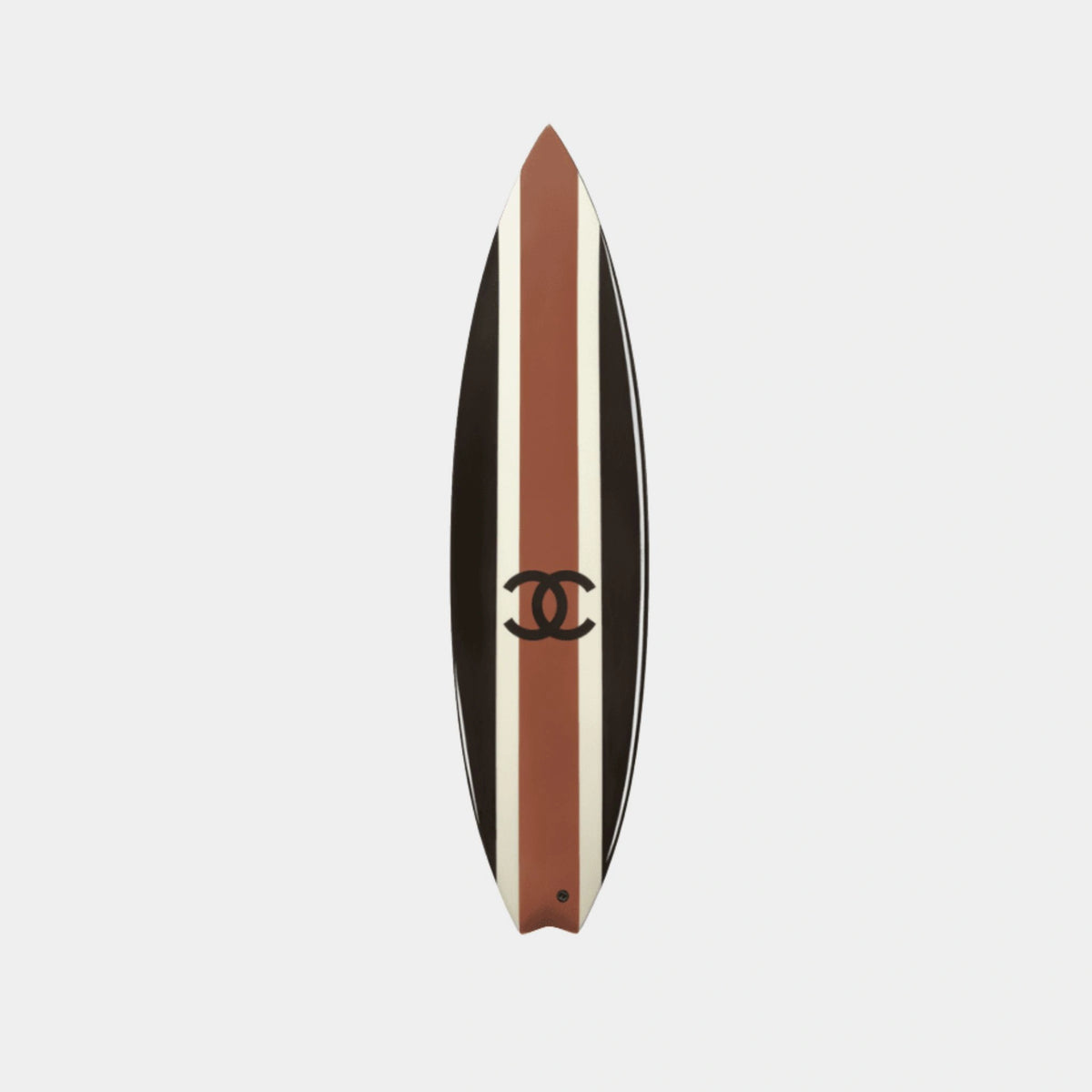 Surfboard Polyurethane Resin & Fiberglass Black Ecru & Brown