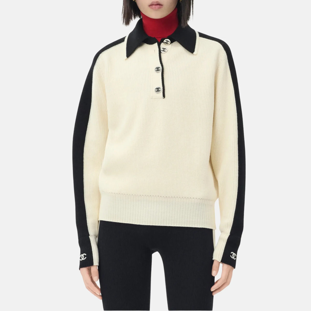 Sweater Wool in Black and White — Black and White