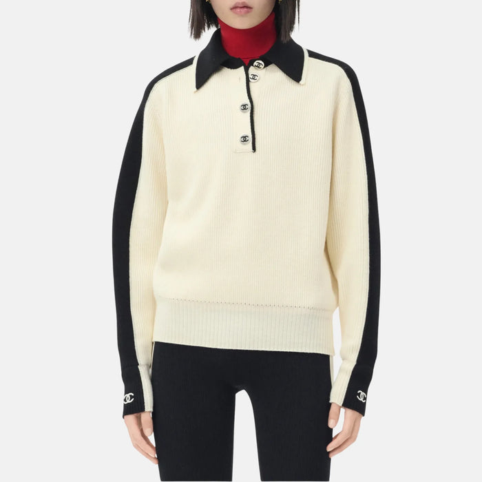 Chanel Sweater Wool in Black and White — Coco Neige 2026