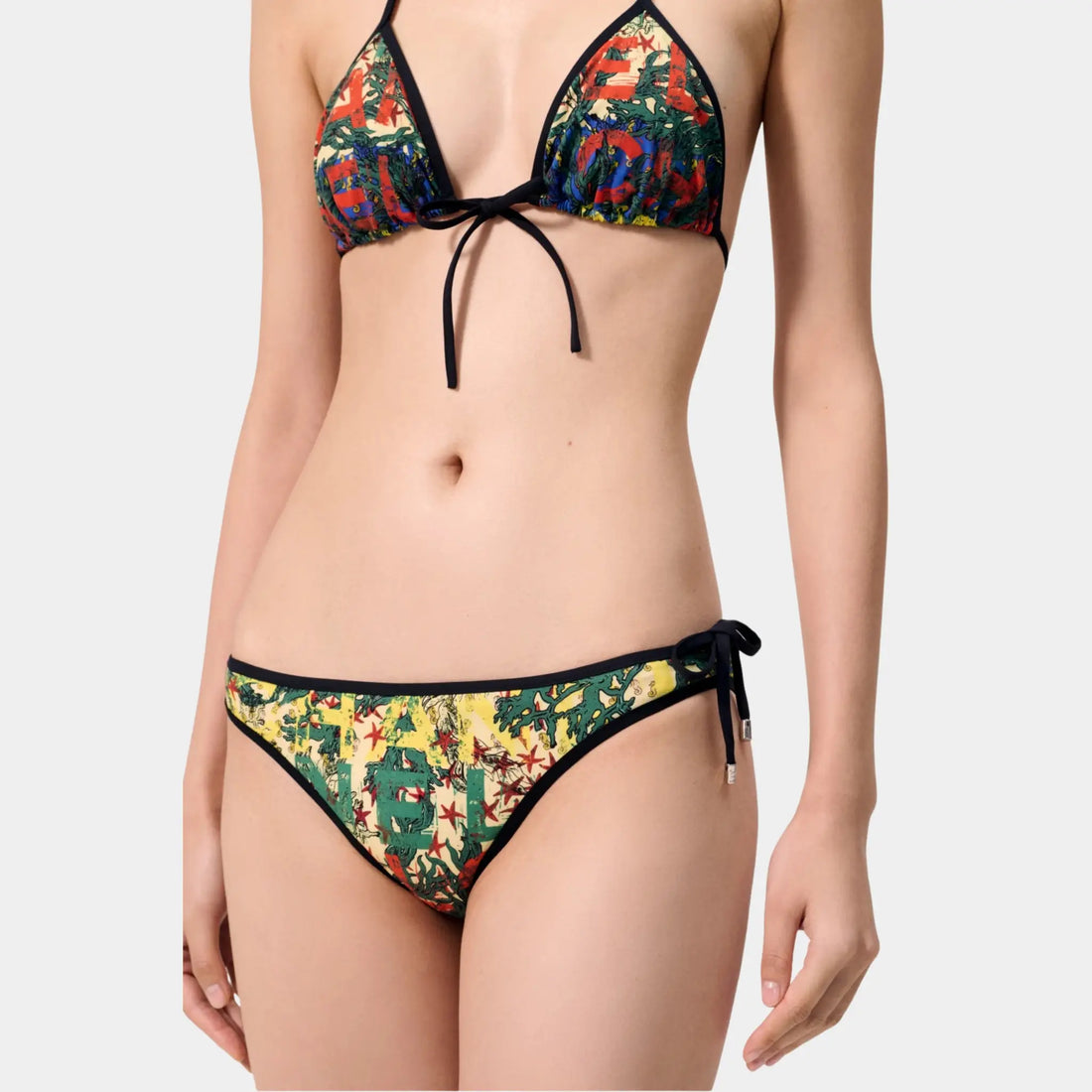 Swimsuit Bottom in Multicolour Stretch Jersey